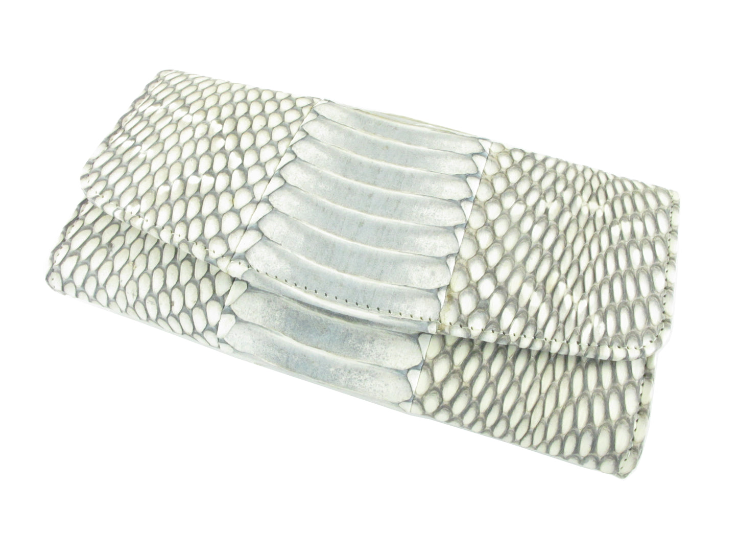 Genuine Cobra Snake Belly Skin Leather Women's Trifold Clutch Wallet Purse