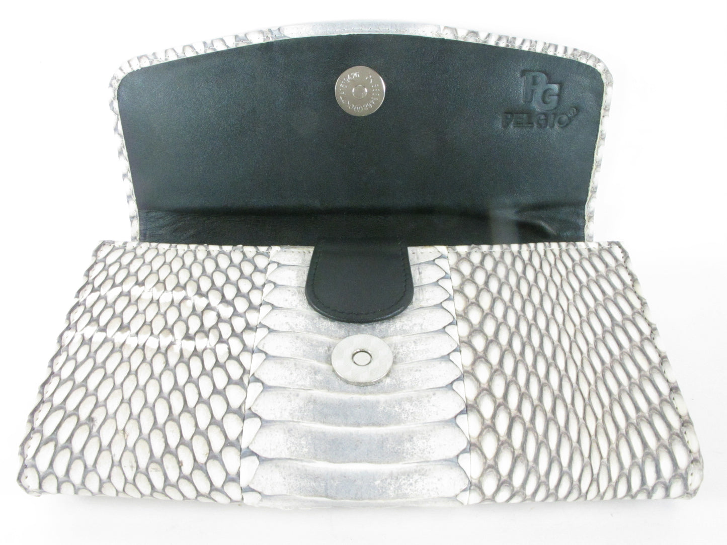 Genuine Cobra Snake Belly Skin Leather Women's Trifold Clutch Wallet Purse