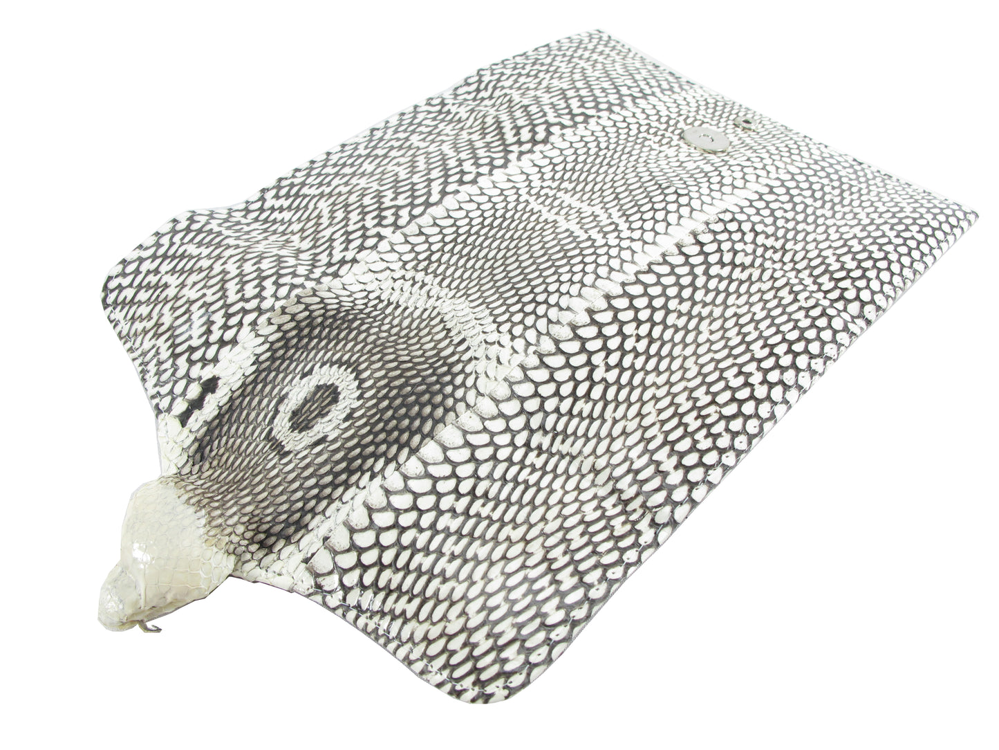 Genuine Cobra Snake Skin with Head Women's Trifold Clutch Wallet Purse