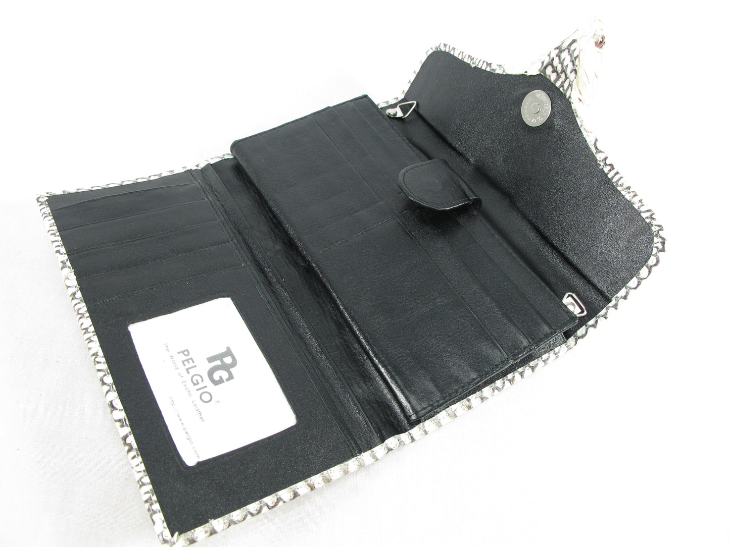 Genuine Cobra Snake Skin with Head Women's Trifold Clutch Wallet Purse