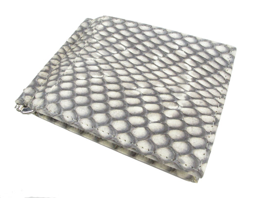 Genuine Cobra Snake Skin Leather Money Clip Slim Bifold Wallet
