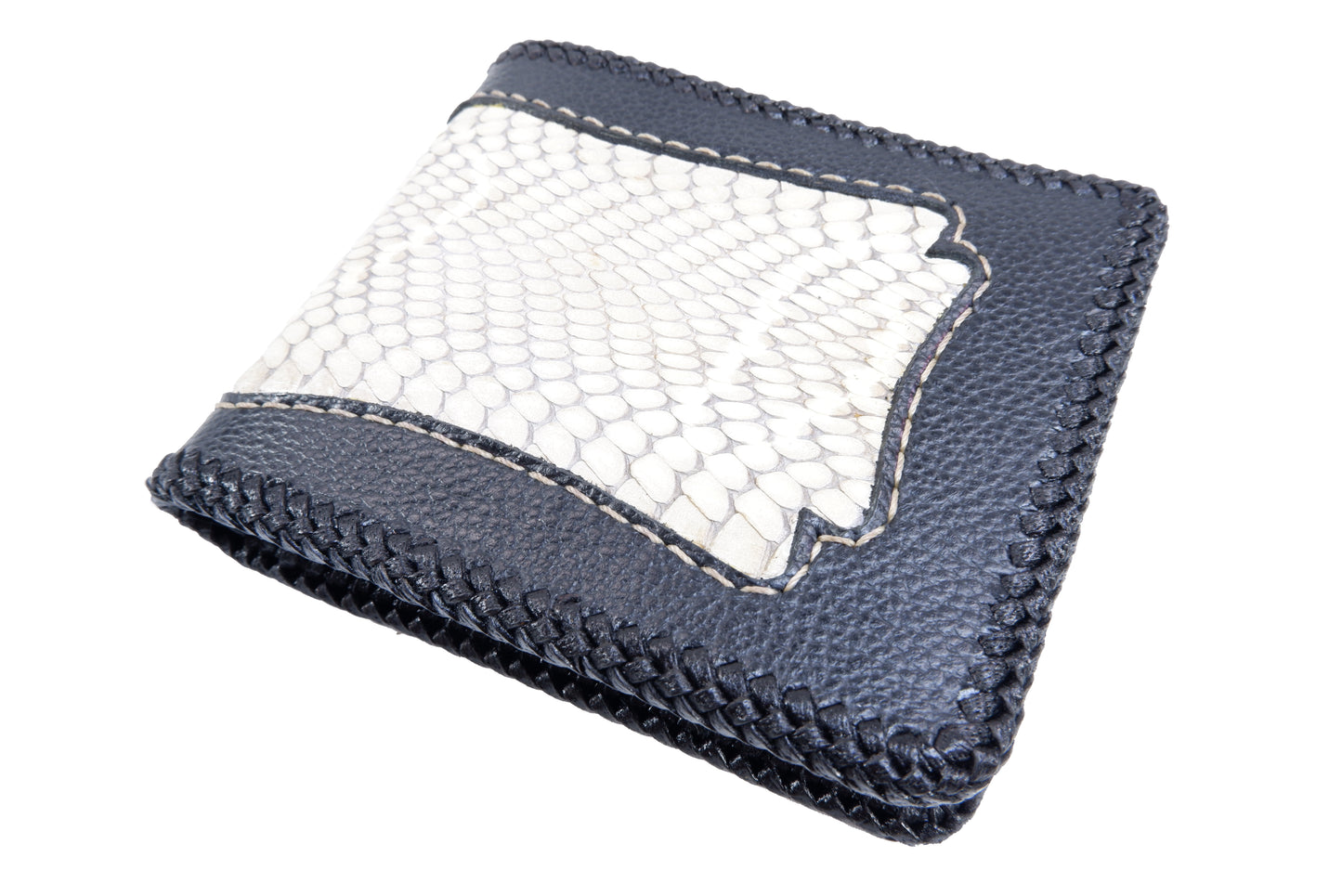 Genuine Cobra Snake Skin Leather Vintage Handmade Bifold Wallet