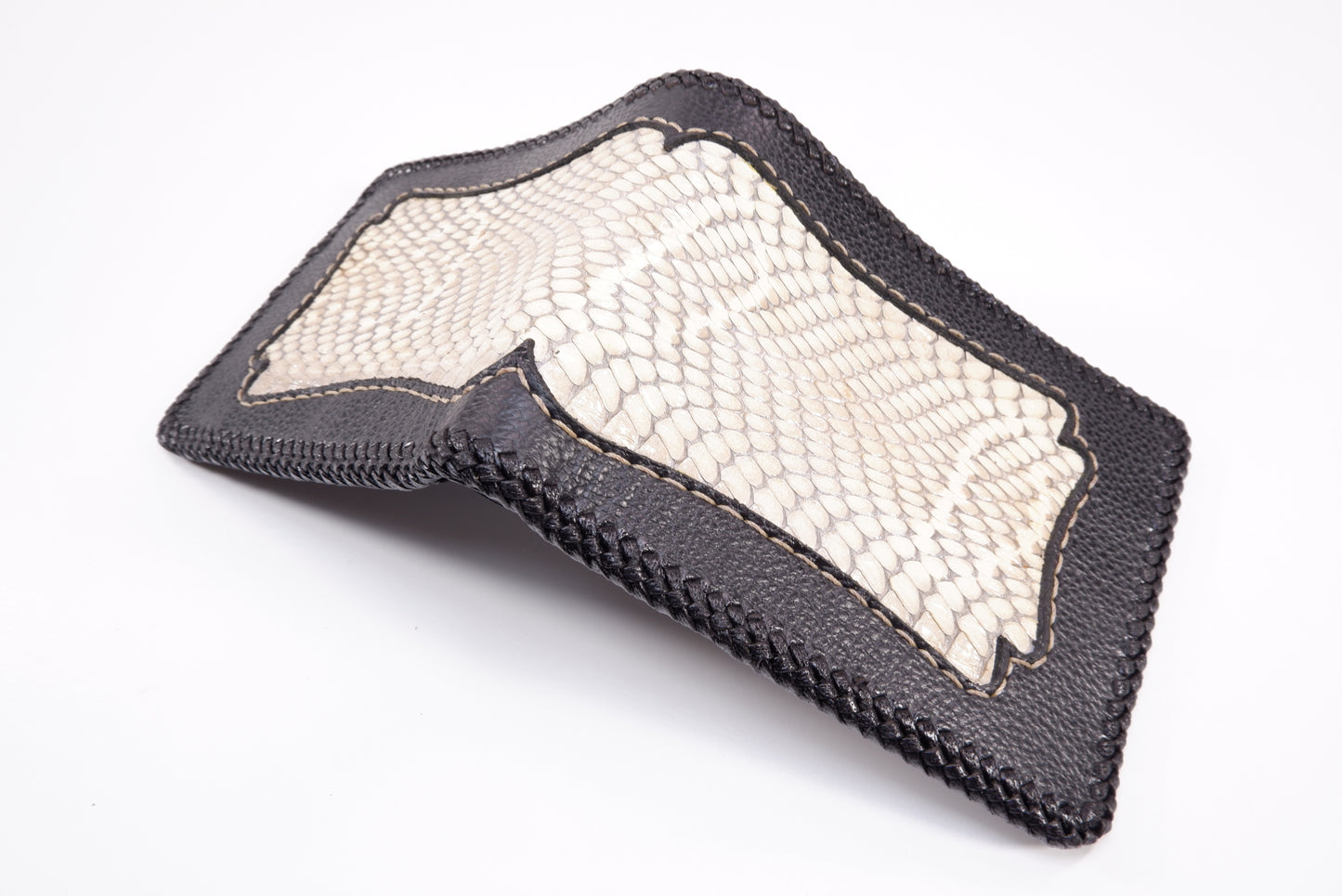 Genuine Cobra Snake Skin Leather Vintage Handmade Bifold Wallet
