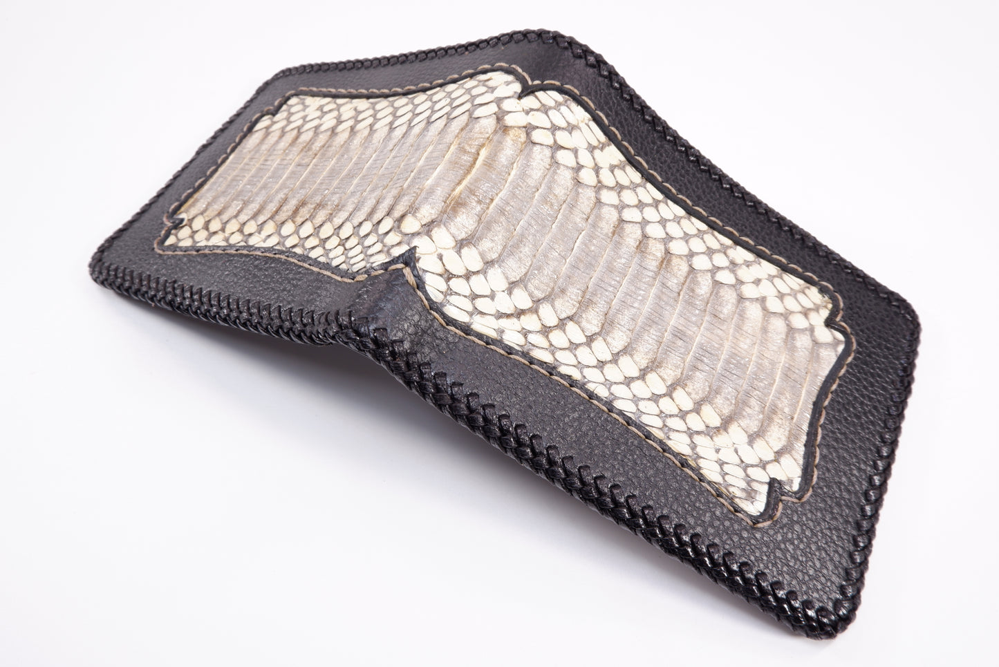 Genuine Cobra Snake Skin Leather Vintage Handmade Bifold Wallet
