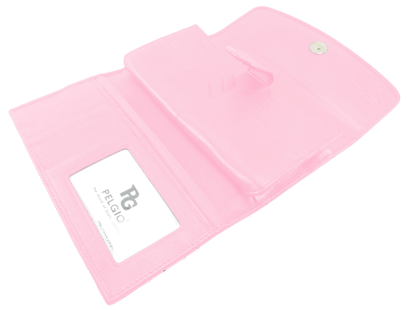 Genuine Crocodile Half Hornback Skin Leather Women's Trifold Clutch Wallet Purse