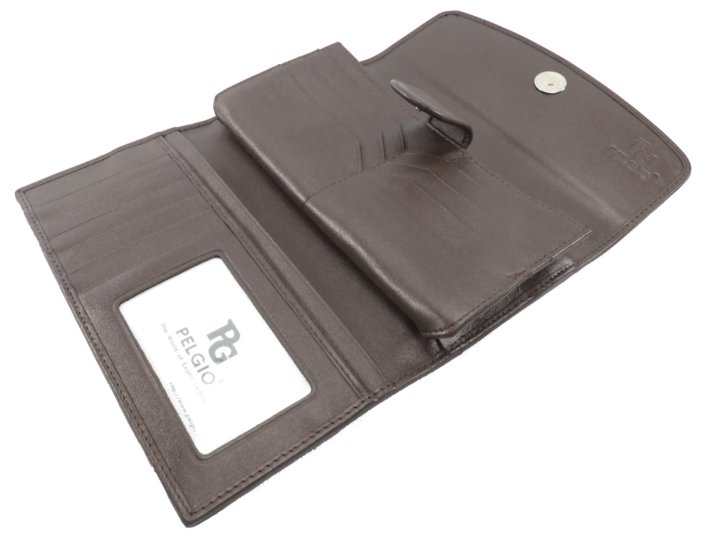 Genuine Crocodile Hornback Skin Leather Women's Trifold Clutch Wallet Purse