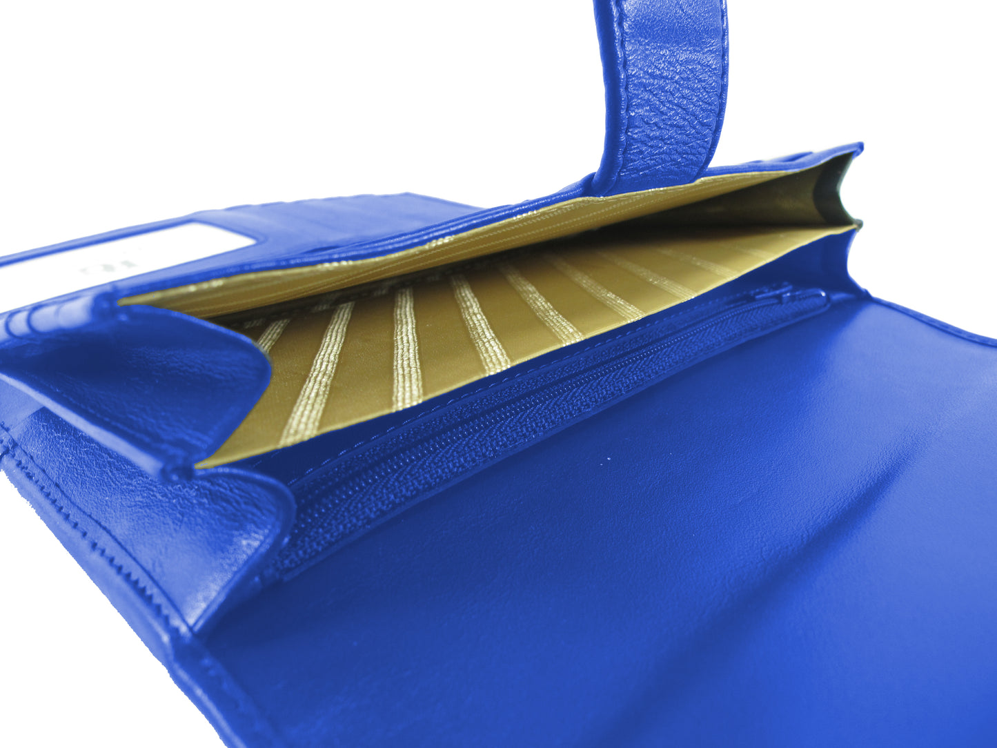 Genuine Polished Stingray Skin Leather Intrecciato Handmade Trifold Clutch Wallet Purse