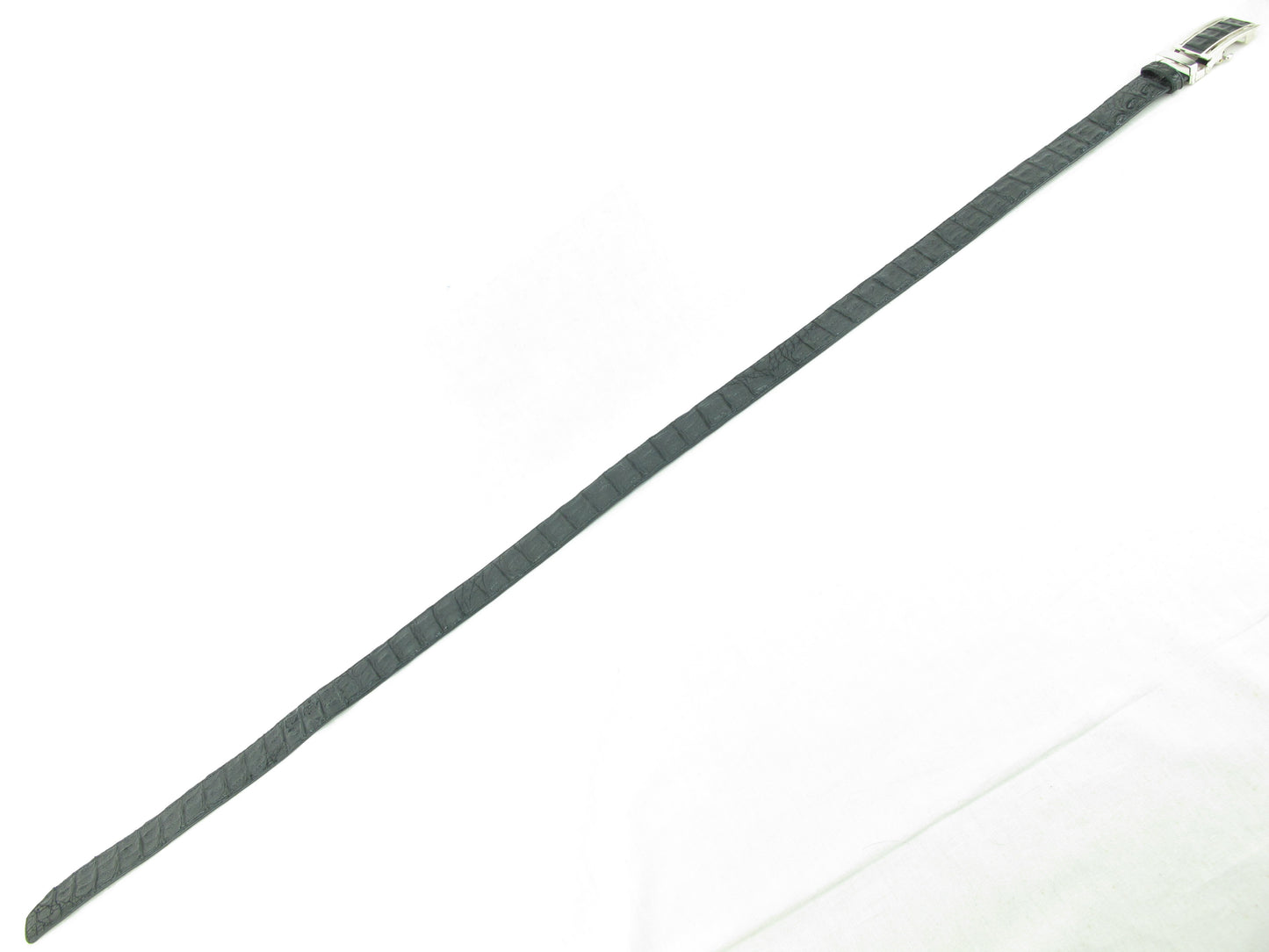 Genuine Crocodile Caiman Hornback Skin Leather Auto Locking Men's Belt