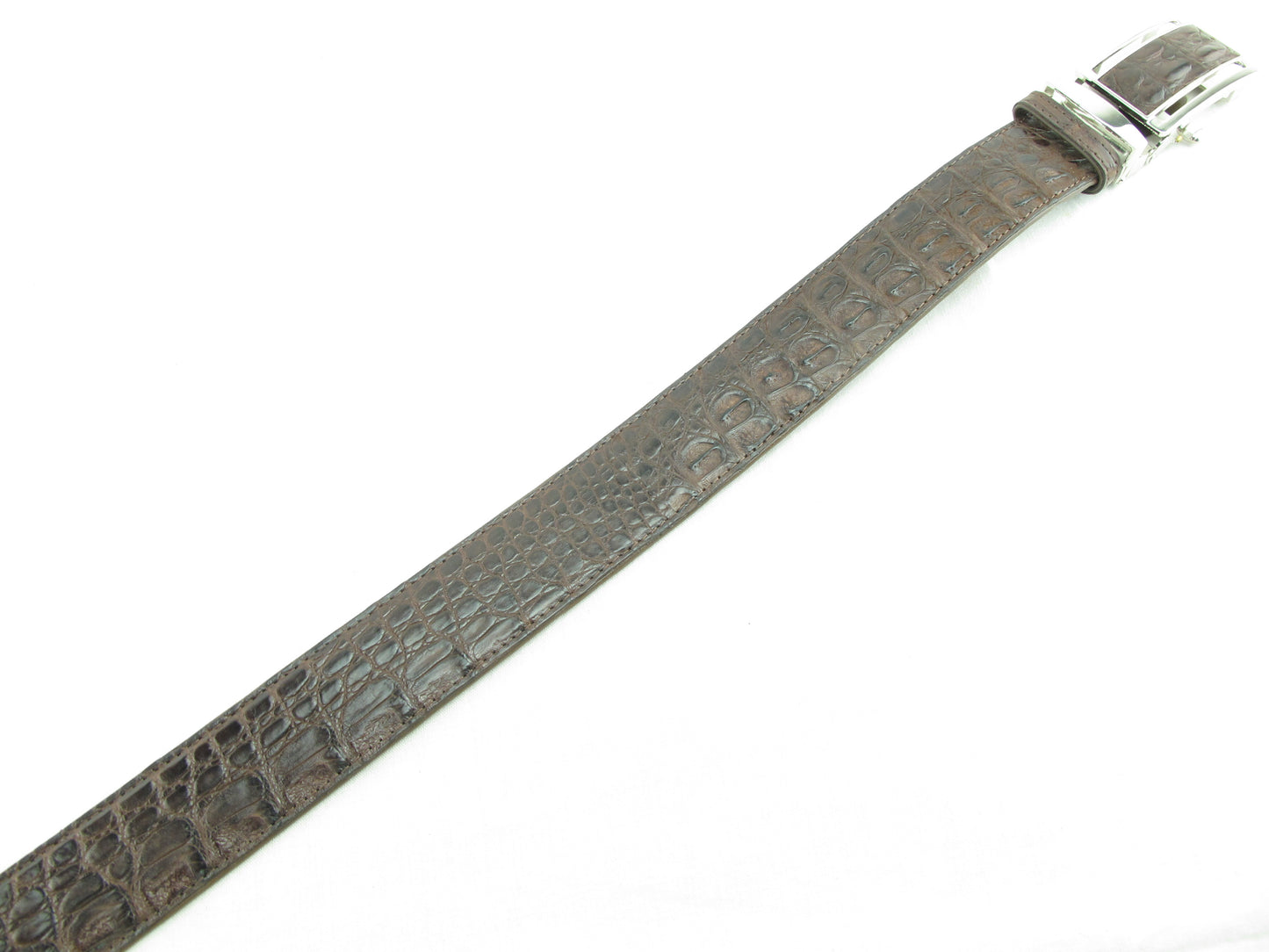 Genuine Crocodile Caiman Hornback Skin Leather Auto Locking Men's Belt