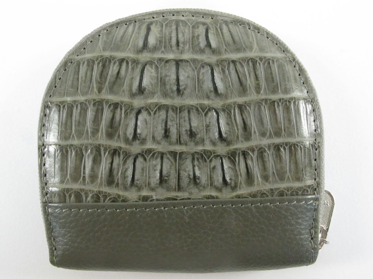 Genuine Caiman Crocodile Skin Leather Women's Zip Wallet Coins Purse