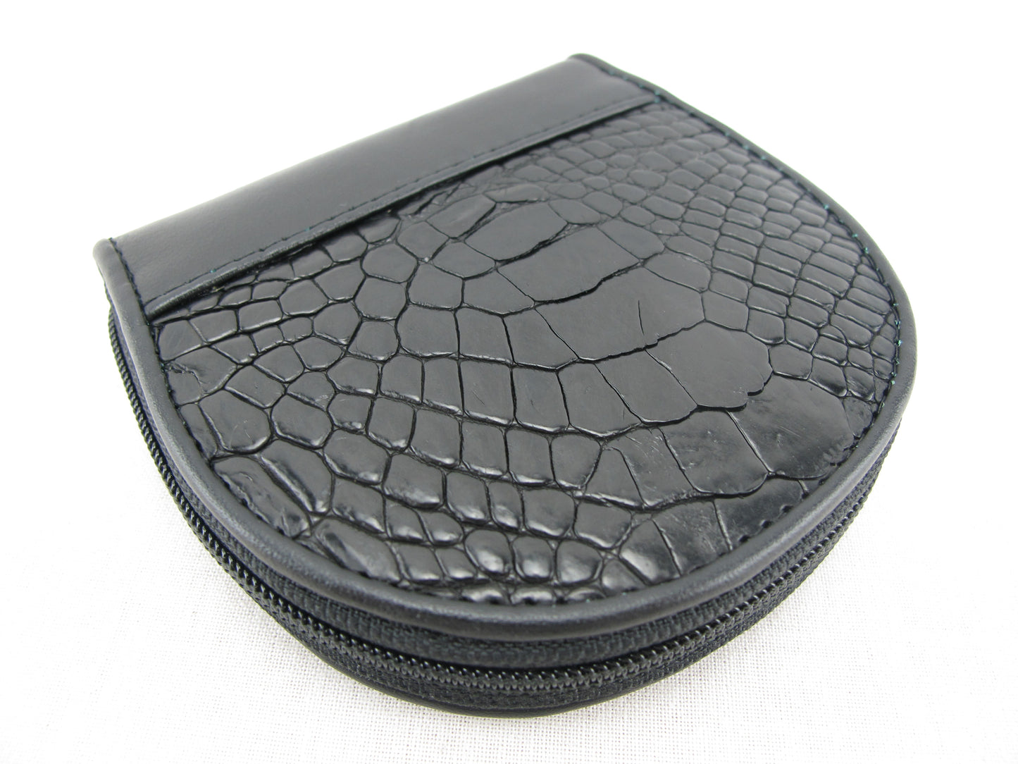 Genuine Caiman Crocodile Skin Leather Women's Zip Wallet Coins Purse