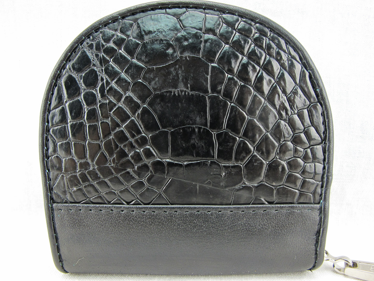 Genuine Caiman Crocodile Skin Leather Women's Zip Wallet Coins Purse