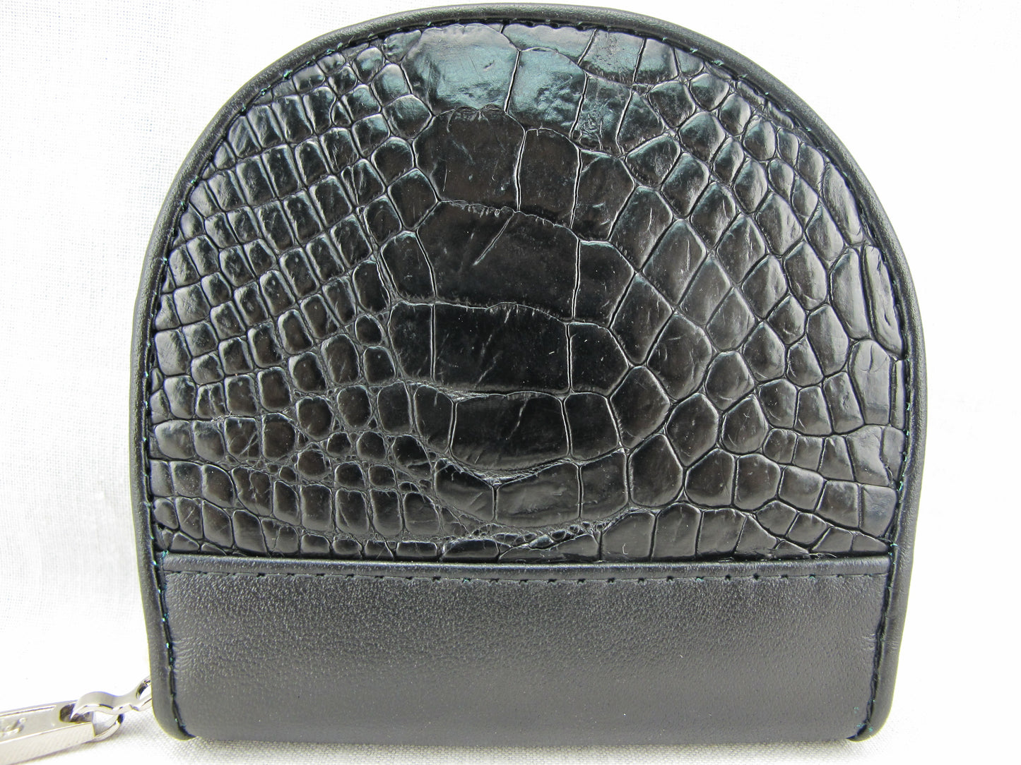 Genuine Caiman Crocodile Skin Leather Women's Zip Wallet Coins Purse