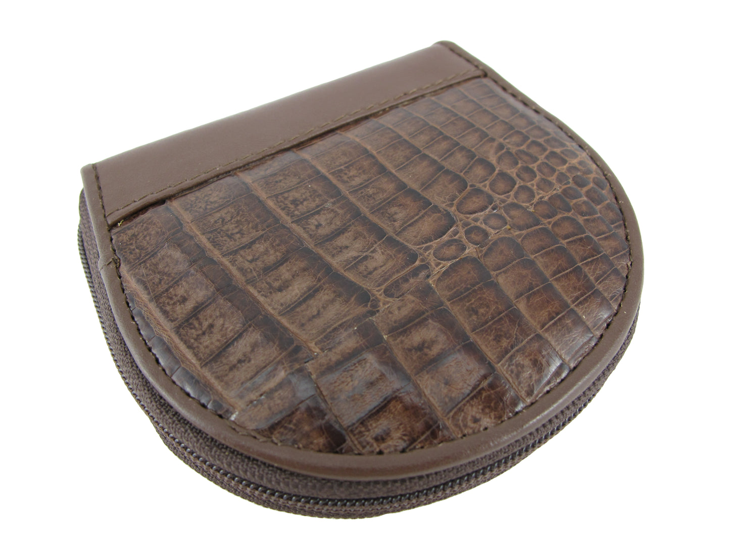 Genuine Caiman Crocodile Skin Leather Women's Zip Wallet Coins Purse