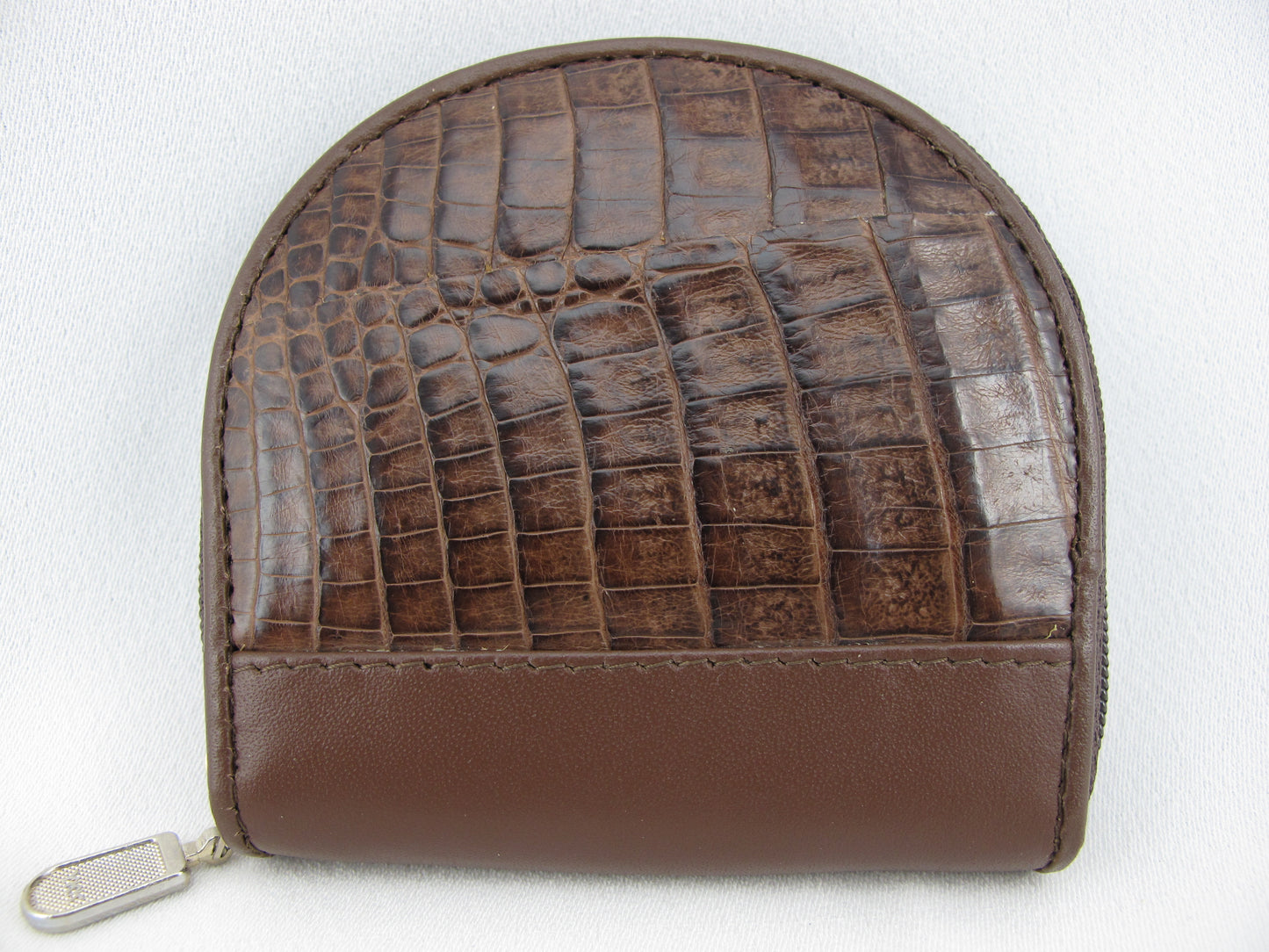 Genuine Caiman Crocodile Skin Leather Women's Zip Wallet Coins Purse