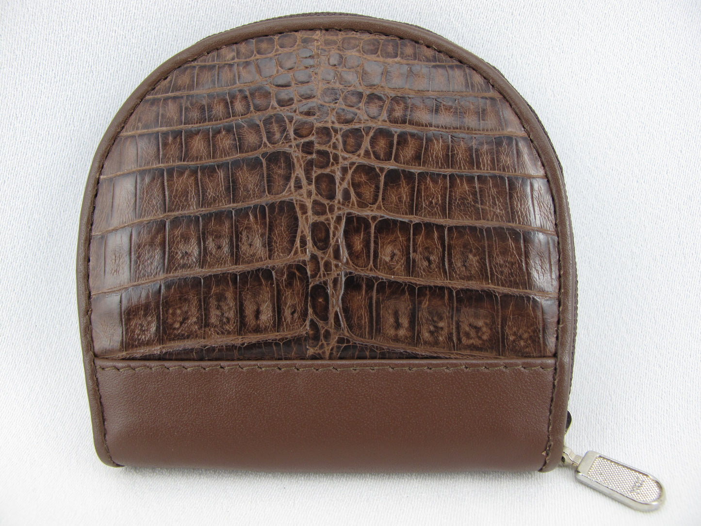 Genuine Caiman Crocodile Skin Leather Women's Zip Wallet Coins Purse