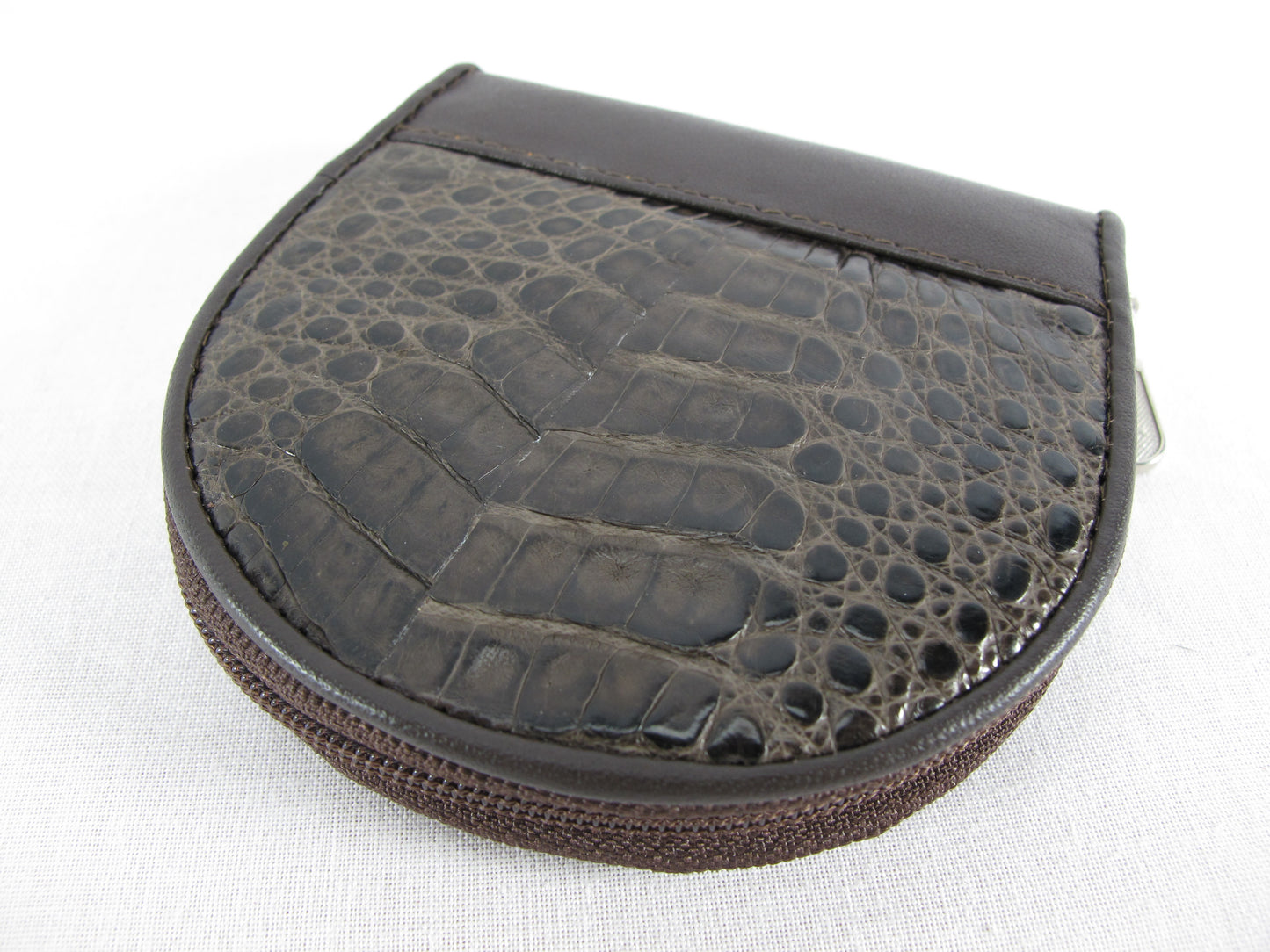 Genuine Caiman Crocodile Skin Leather Women's Zip Wallet Coins Purse