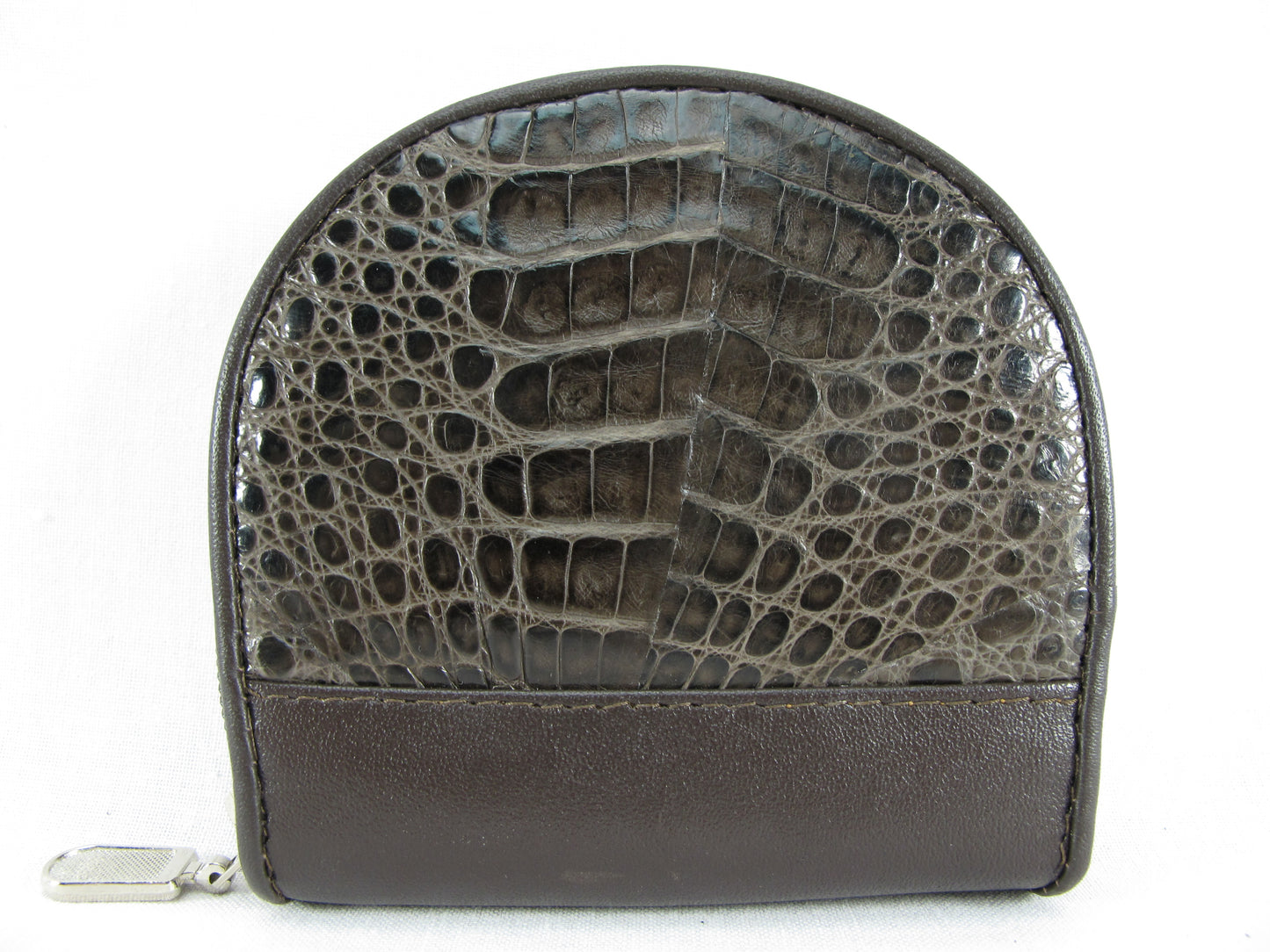 Genuine Caiman Crocodile Skin Leather Women's Zip Wallet Coins Purse