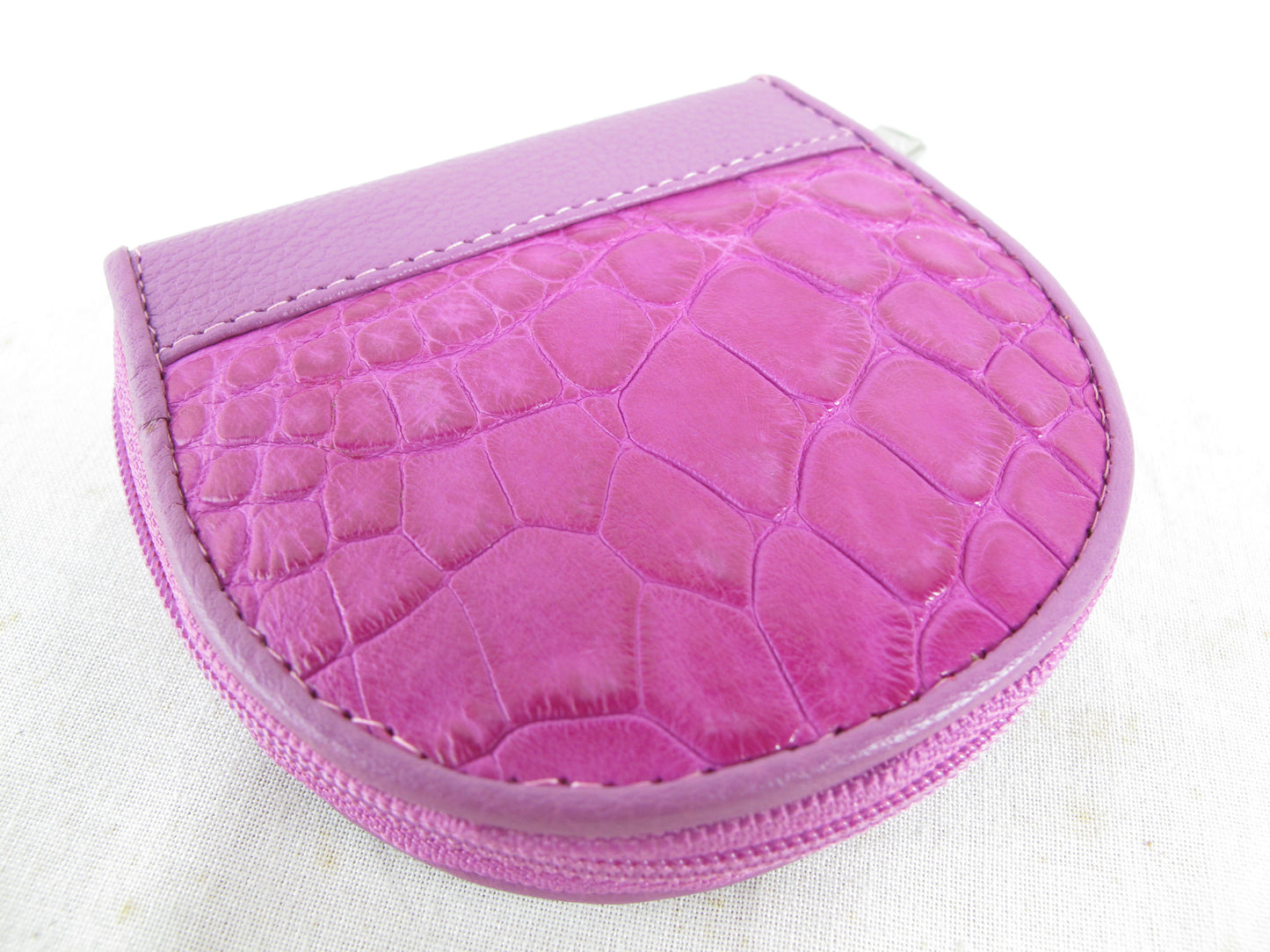 Genuine Caiman Crocodile Skin Leather Women's Zip Wallet Coins Purse