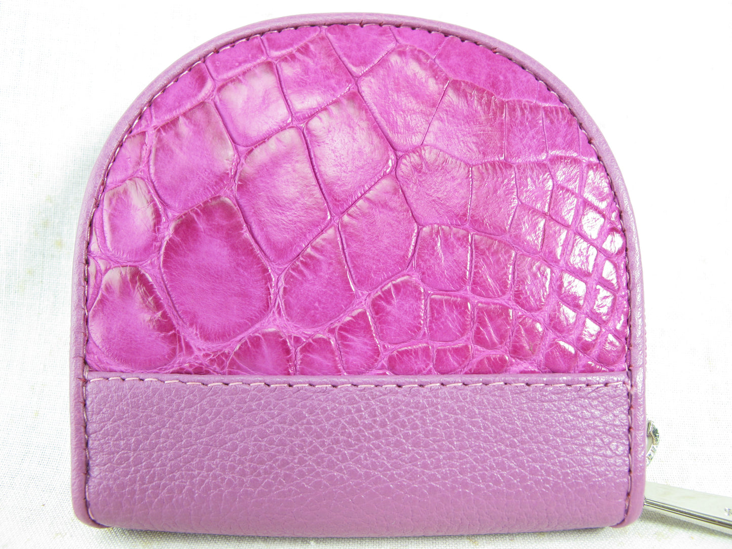 Genuine Caiman Crocodile Skin Leather Women's Zip Wallet Coins Purse