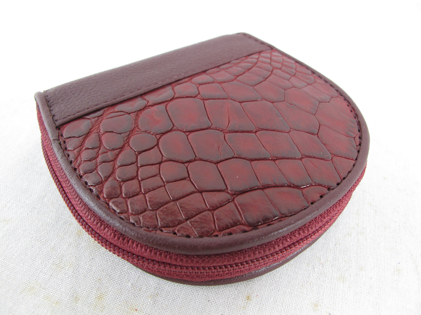 Genuine Caiman Crocodile Skin Leather Women's Zip Wallet Coins Purse
