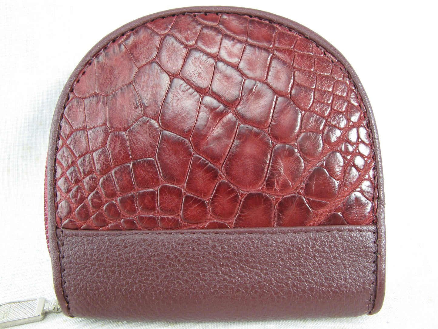Genuine Caiman Crocodile Skin Leather Women's Zip Wallet Coins Purse