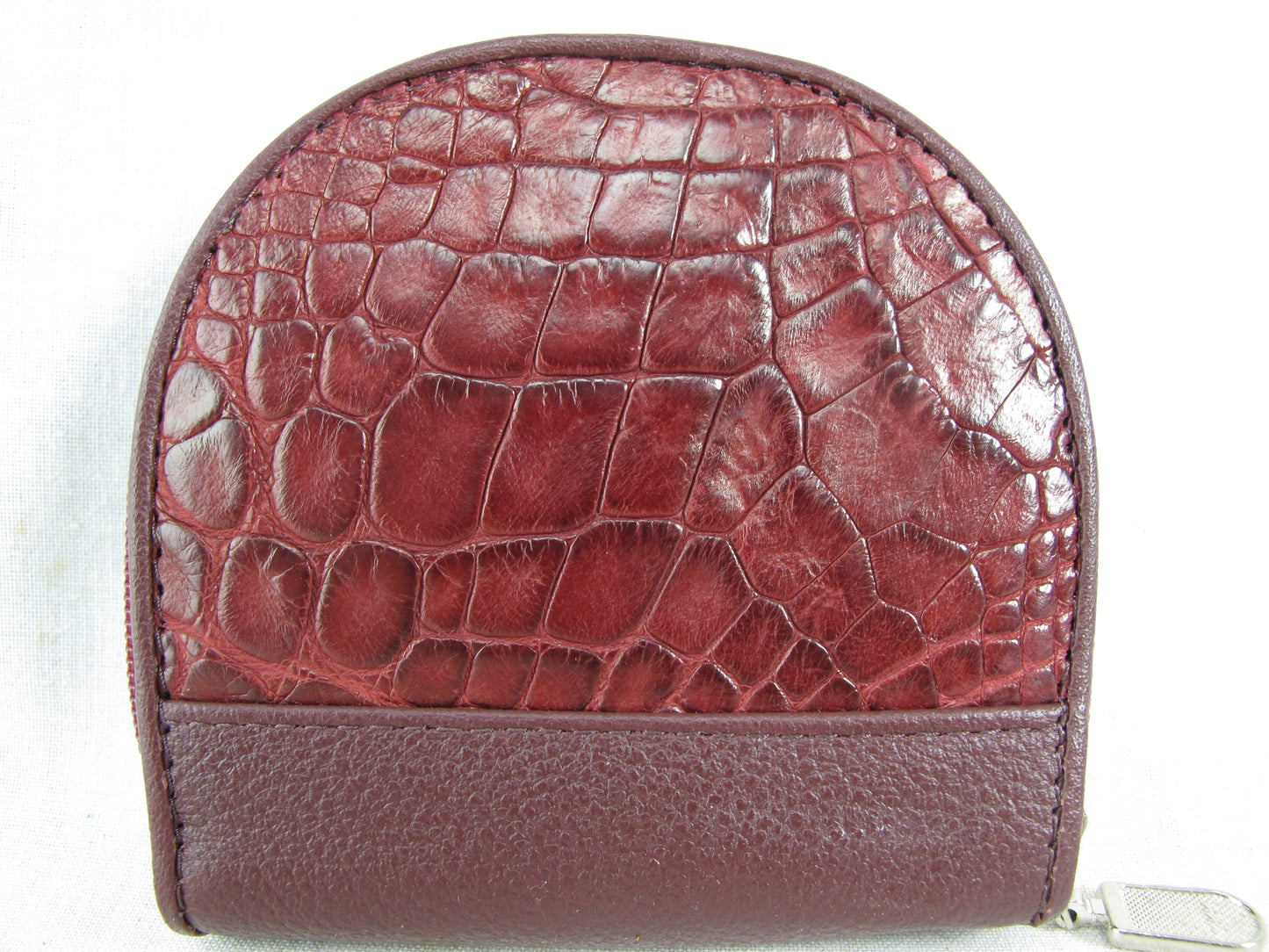 Genuine Caiman Crocodile Skin Leather Women's Zip Wallet Coins Purse