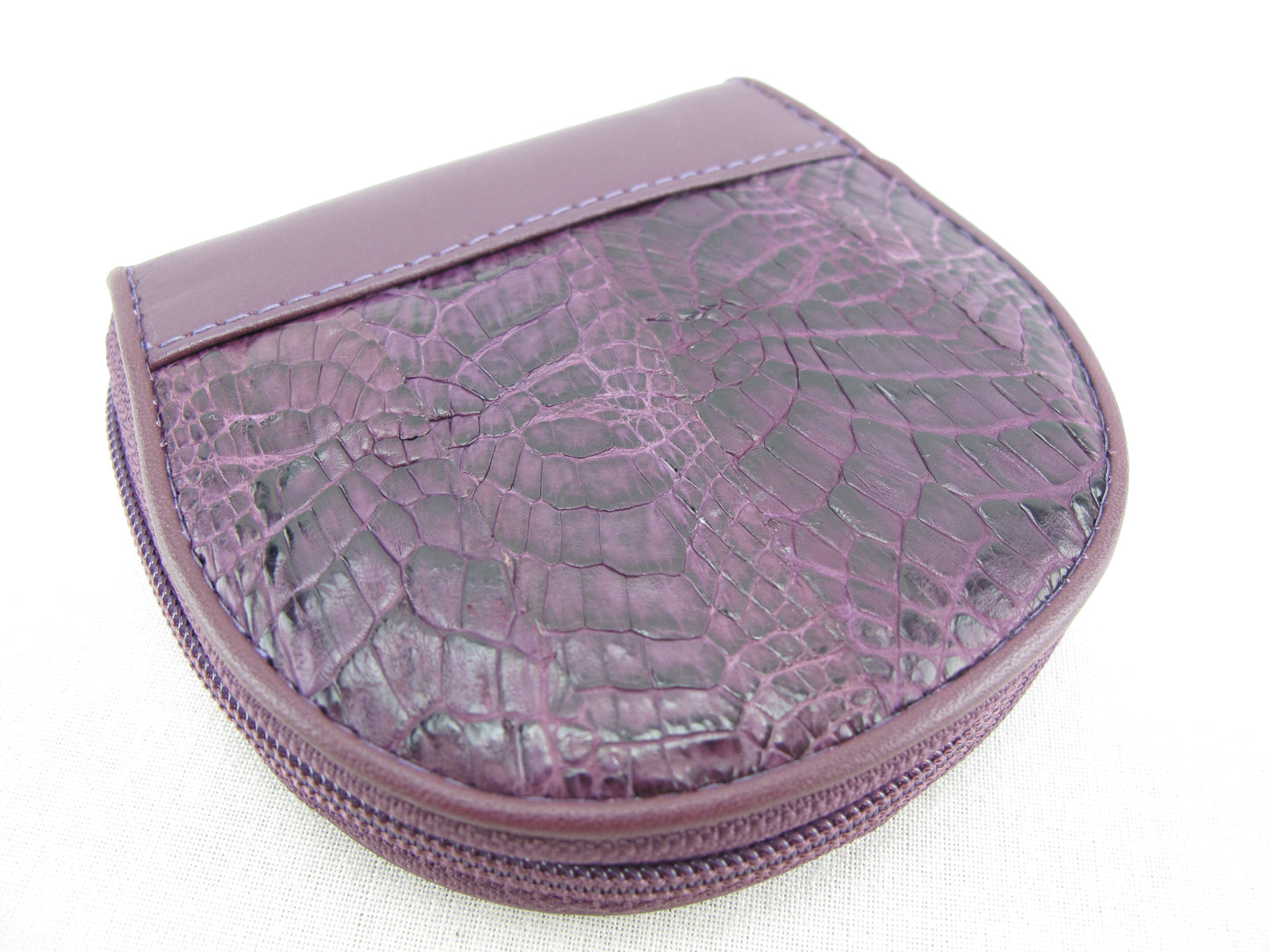 Genuine Caiman Crocodile Skin Leather Women's Zip Wallet Coins Purse