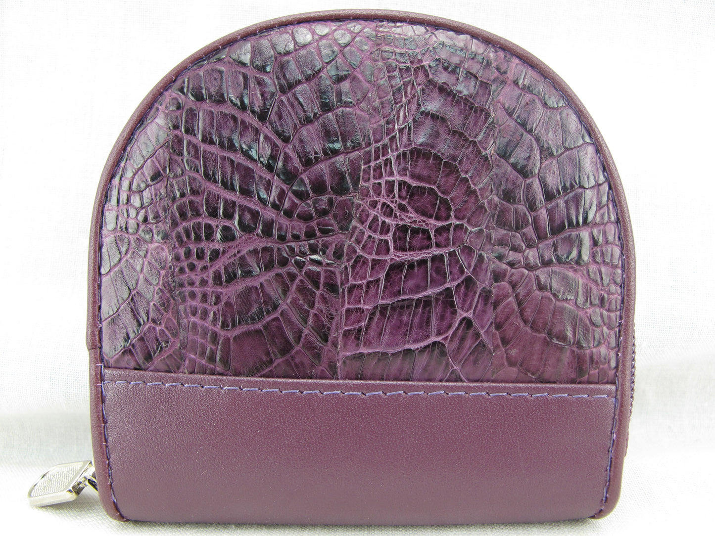 Genuine Caiman Crocodile Skin Leather Women's Zip Wallet Coins Purse