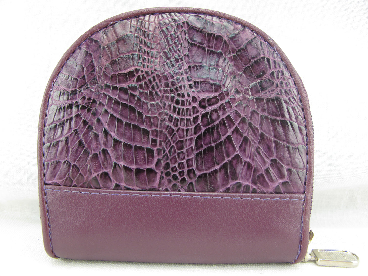 Genuine Caiman Crocodile Skin Leather Women's Zip Wallet Coins Purse