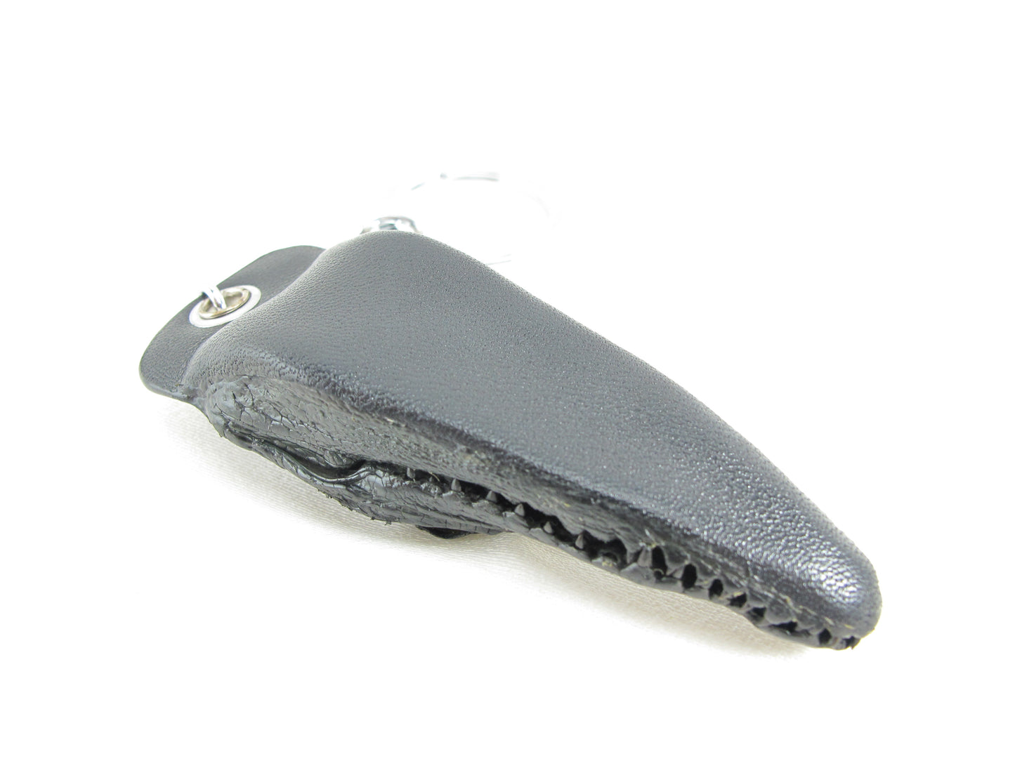Genuine Caiman Crocodile Skin Leather Head Key Ring Keychain Holder