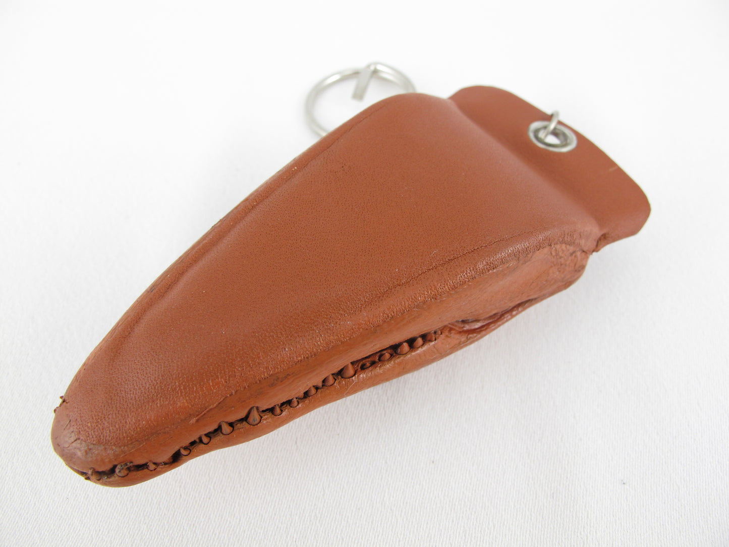 Genuine Caiman Crocodile Skin Leather Head Key Ring Keychain Holder