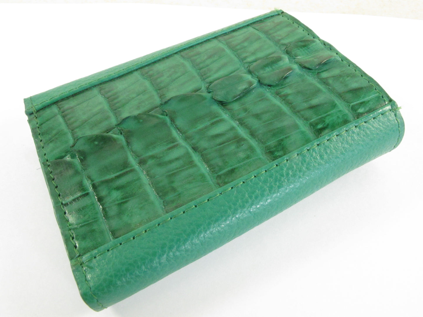 Genuine Caiman Crocodile Skin Leather Trifold Key Holder Wallet
