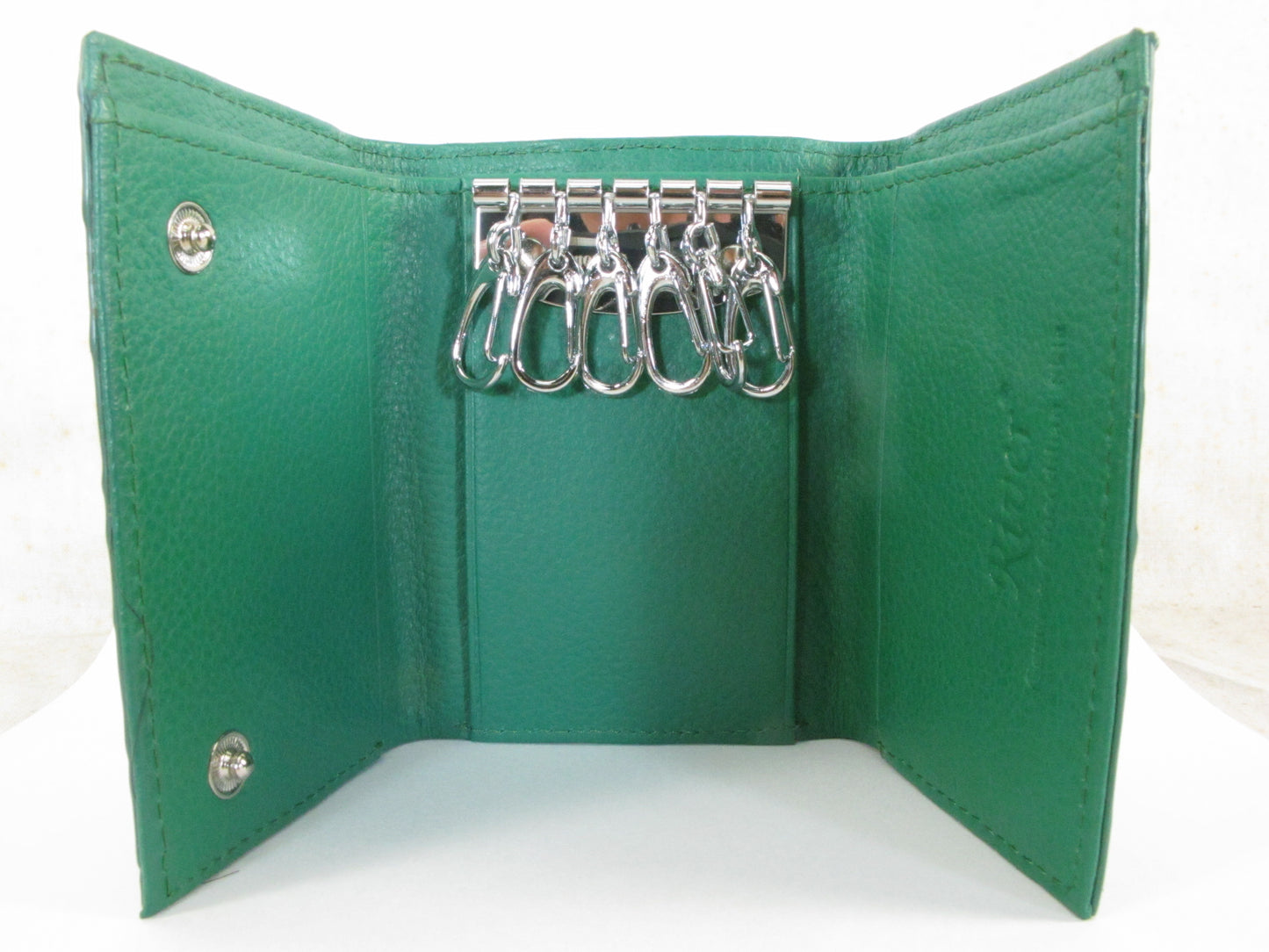 Genuine Caiman Crocodile Skin Leather Trifold Key Holder Wallet