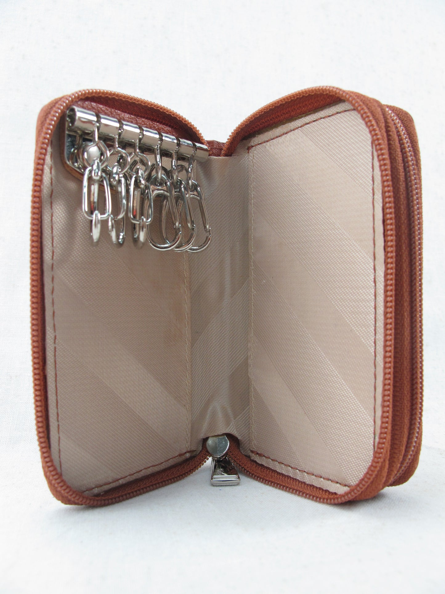 Genuine Caiman Crocodile Tail Skin Leather Zip Coins Purse & Key Holder Wallet