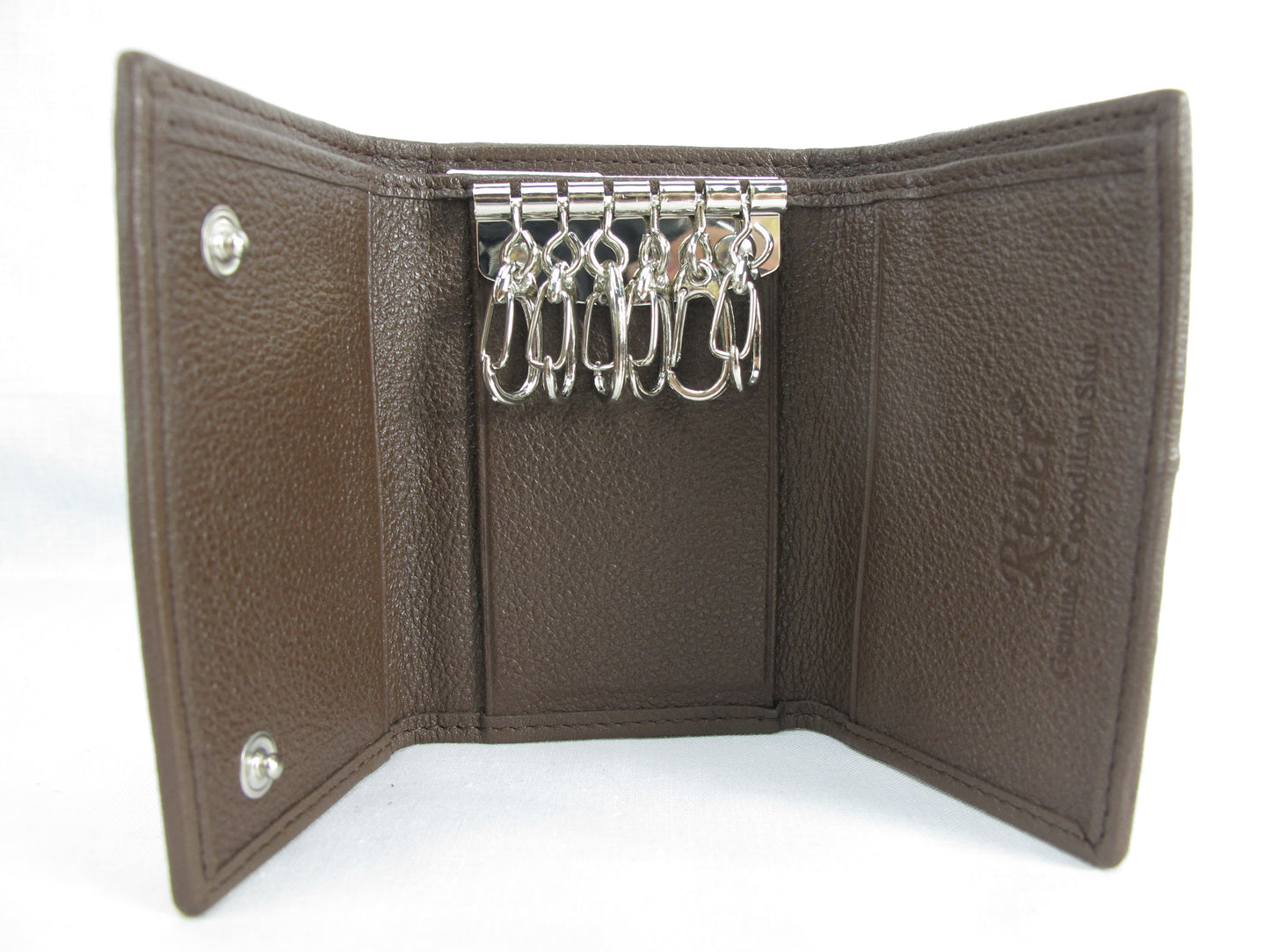 Genuine Caiman Crocodile Skin Leather Trifold Key Holder Wallet