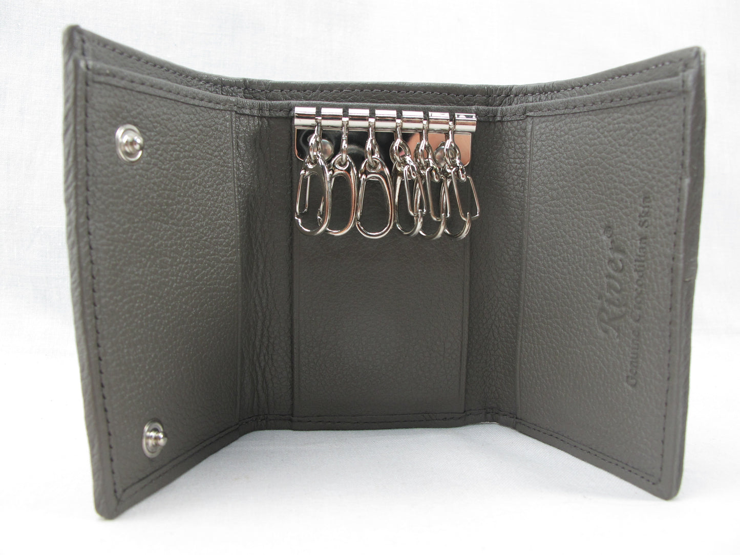 Genuine Caiman Crocodile Skin Leather Trifold Key Holder Wallet