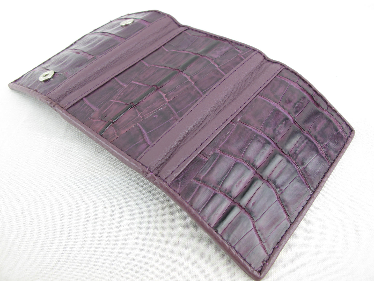 Genuine Caiman Crocodile Skin Leather Trifold Key Holder Wallet