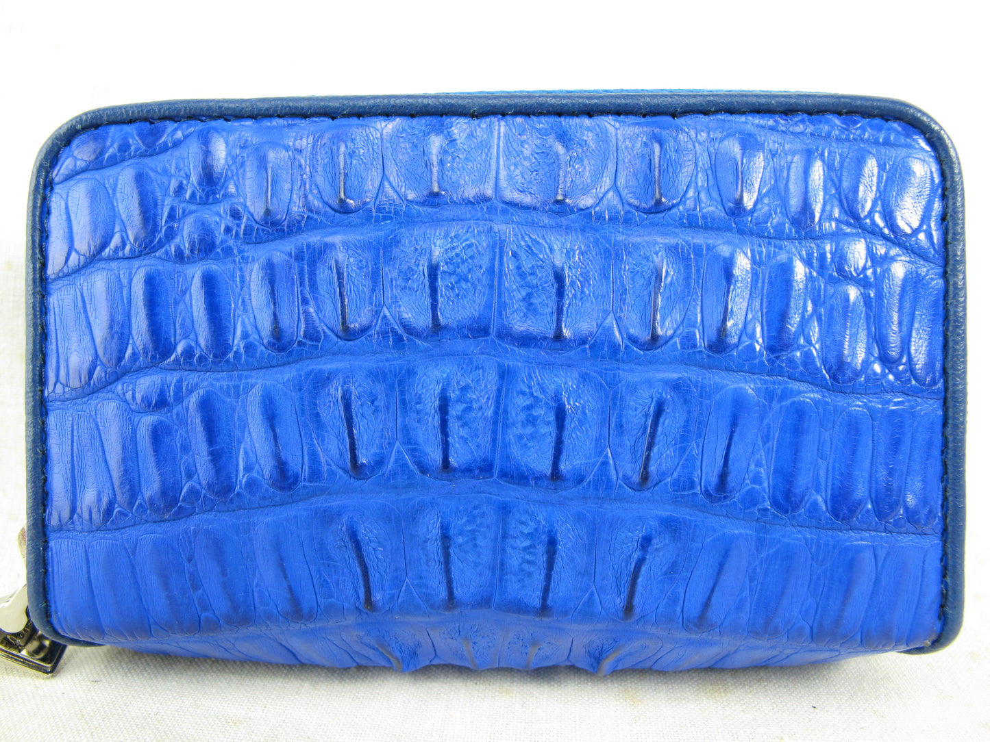 Genuine Caiman Crocodile Tail Skin Leather Zip Coins Purse & Key Holder Wallet