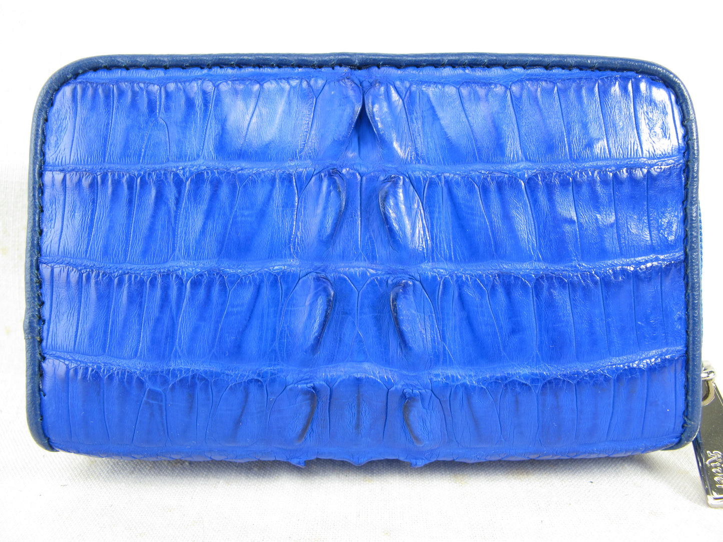 Genuine Caiman Crocodile Tail Skin Leather Zip Coins Purse & Key Holder Wallet