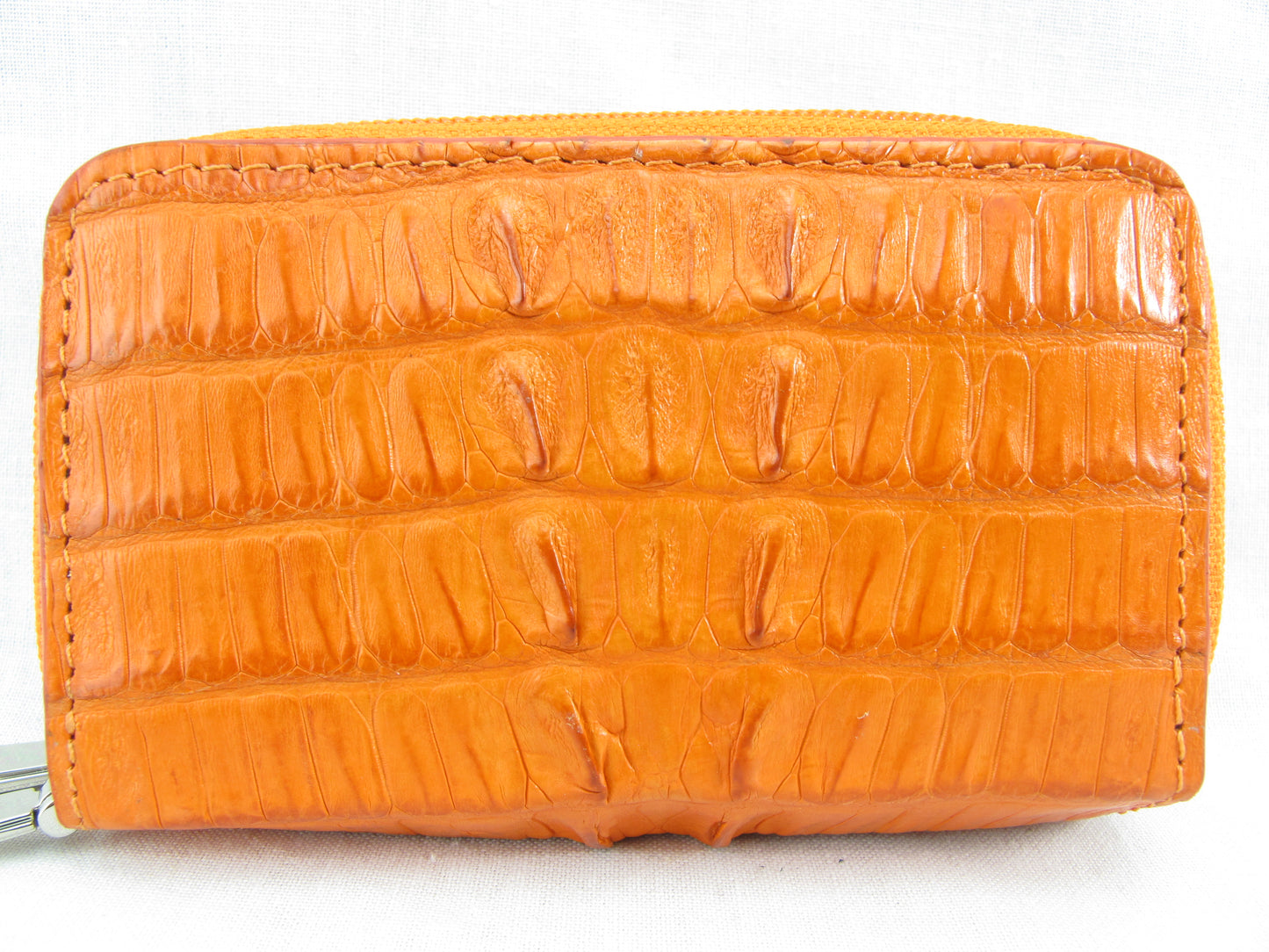 Genuine Caiman Crocodile Tail Skin Leather Zip Coins Purse & Key Holder Wallet