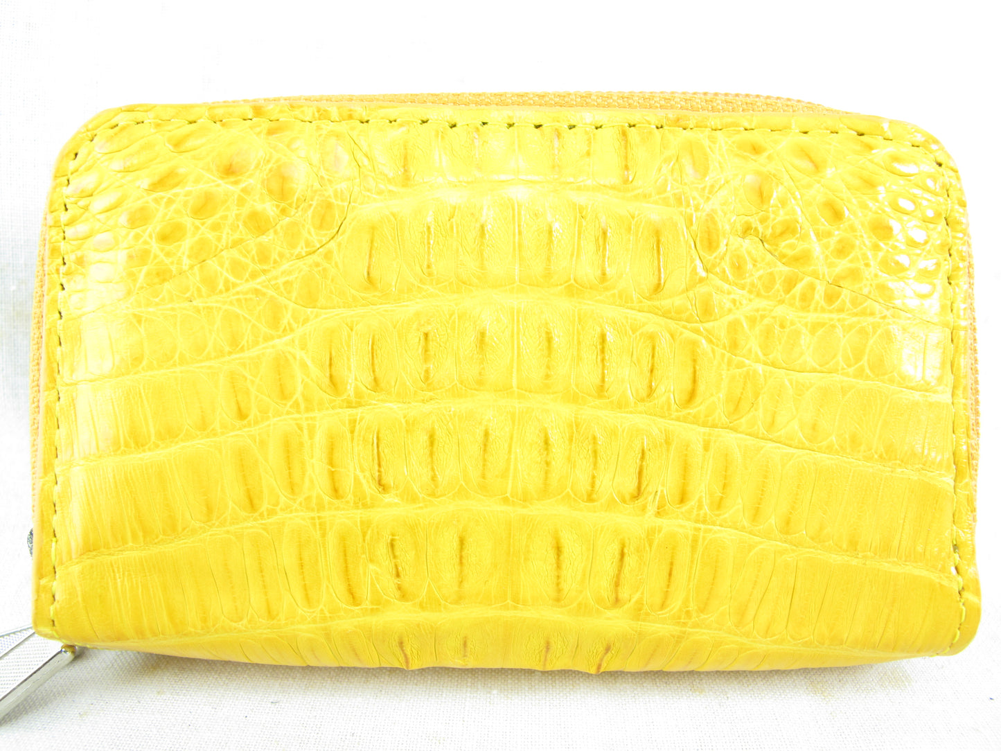 Genuine Caiman Crocodile Tail Skin Leather Zip Coins Purse & Key Holder Wallet