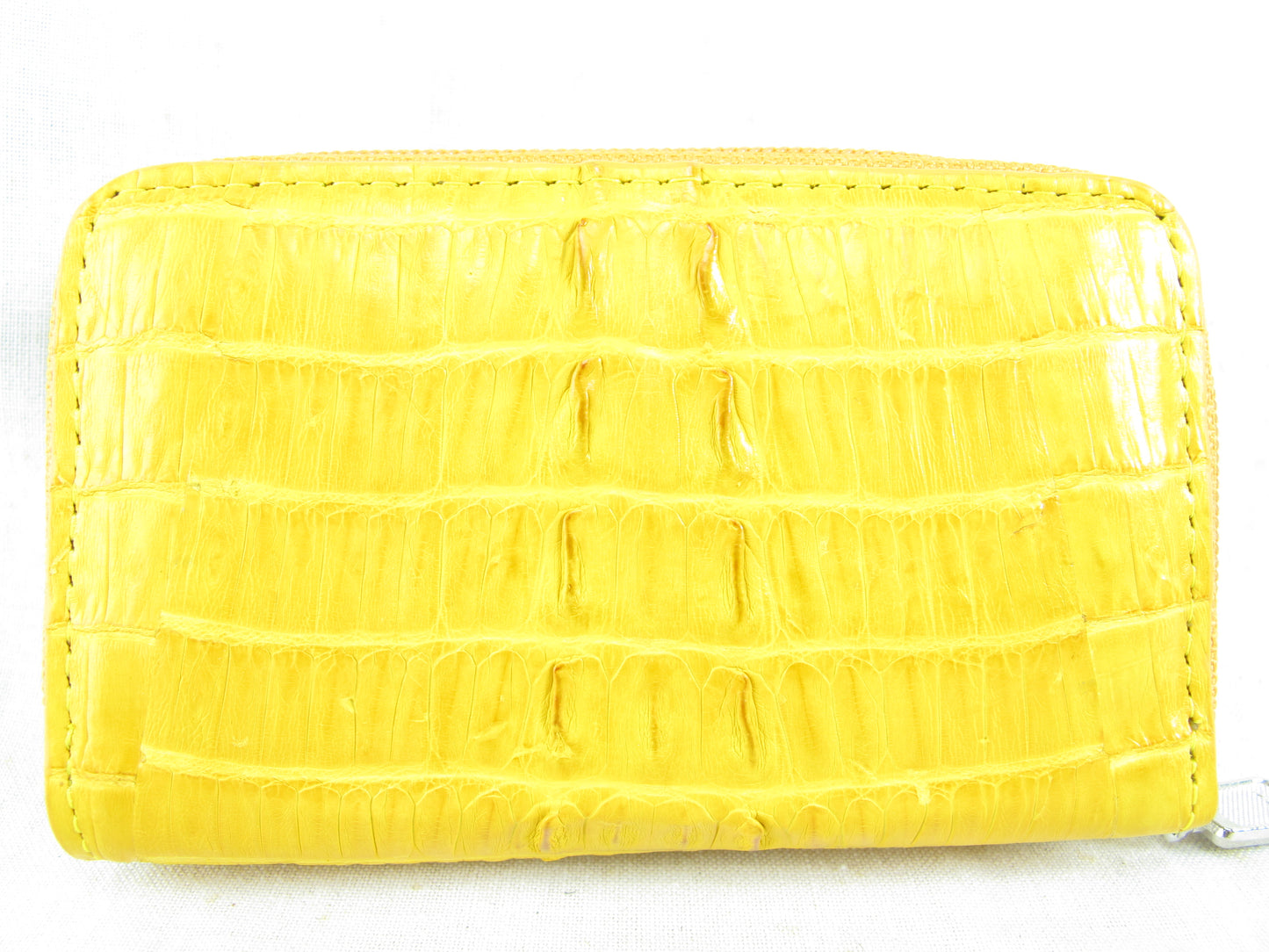 Genuine Caiman Crocodile Tail Skin Leather Zip Coins Purse & Key Holder Wallet