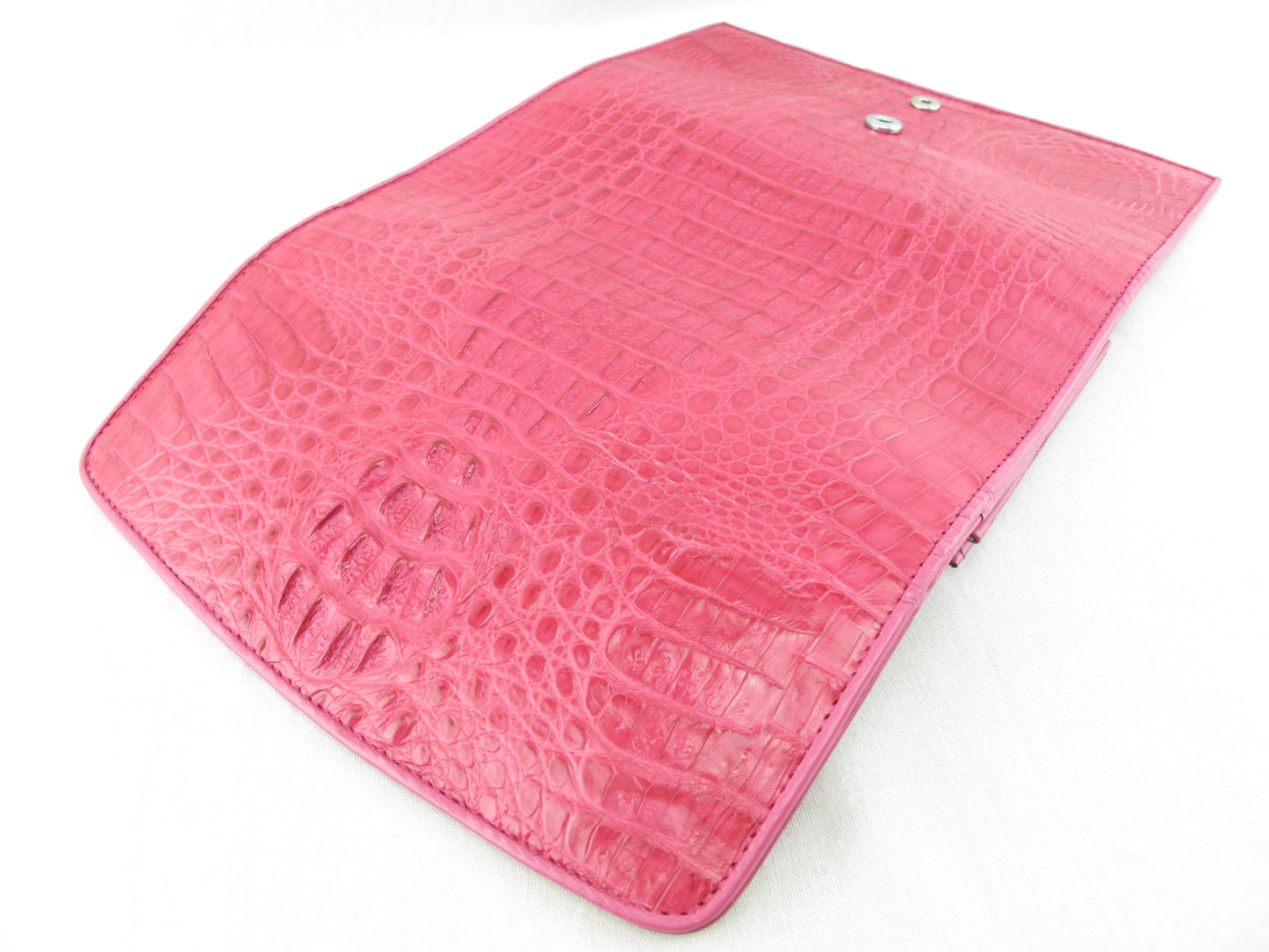 Genuine Caiman Crocodile Hornback Skin Leather Women's Trifold Clutch Wallet Purse