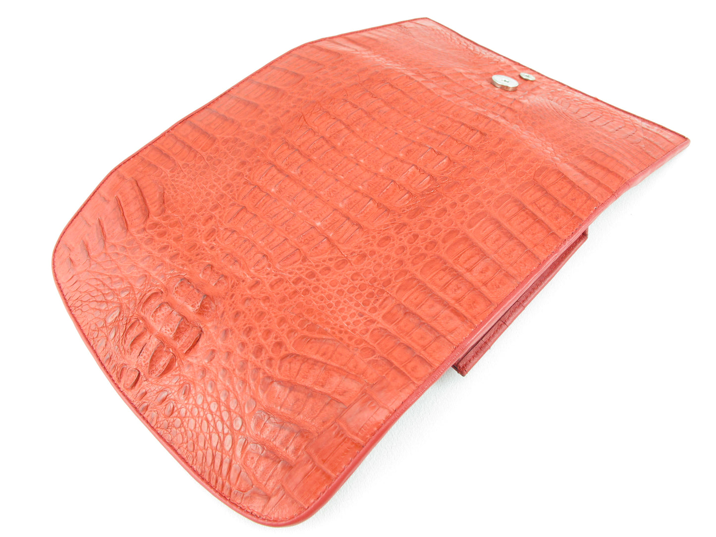 Genuine Caiman Crocodile Hornback Skin Leather Women's Trifold Clutch Wallet Purse