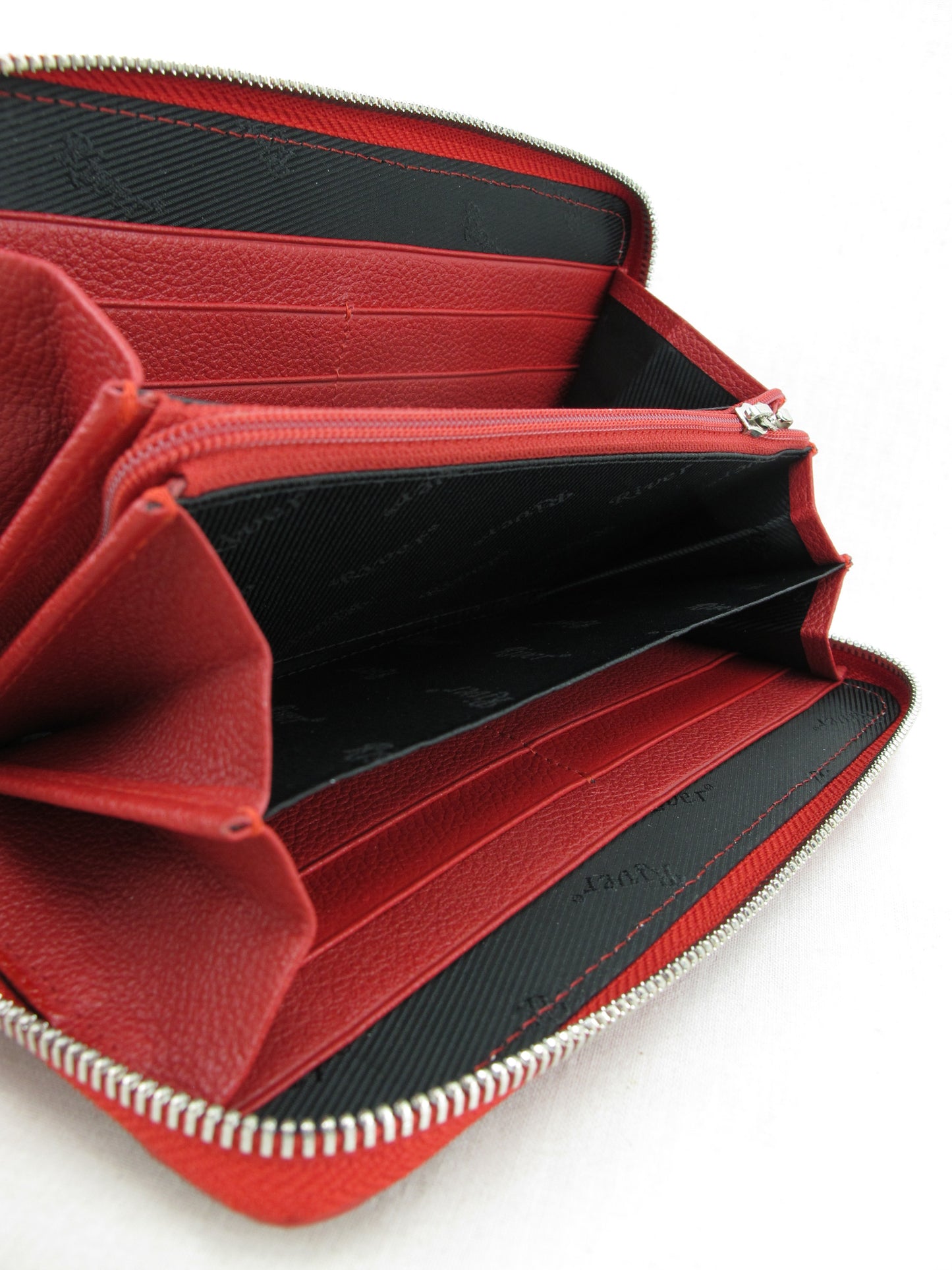 Genuine Caiman Crocodile Hornback Skin Leather Zip Around Clutch Wallet Purse