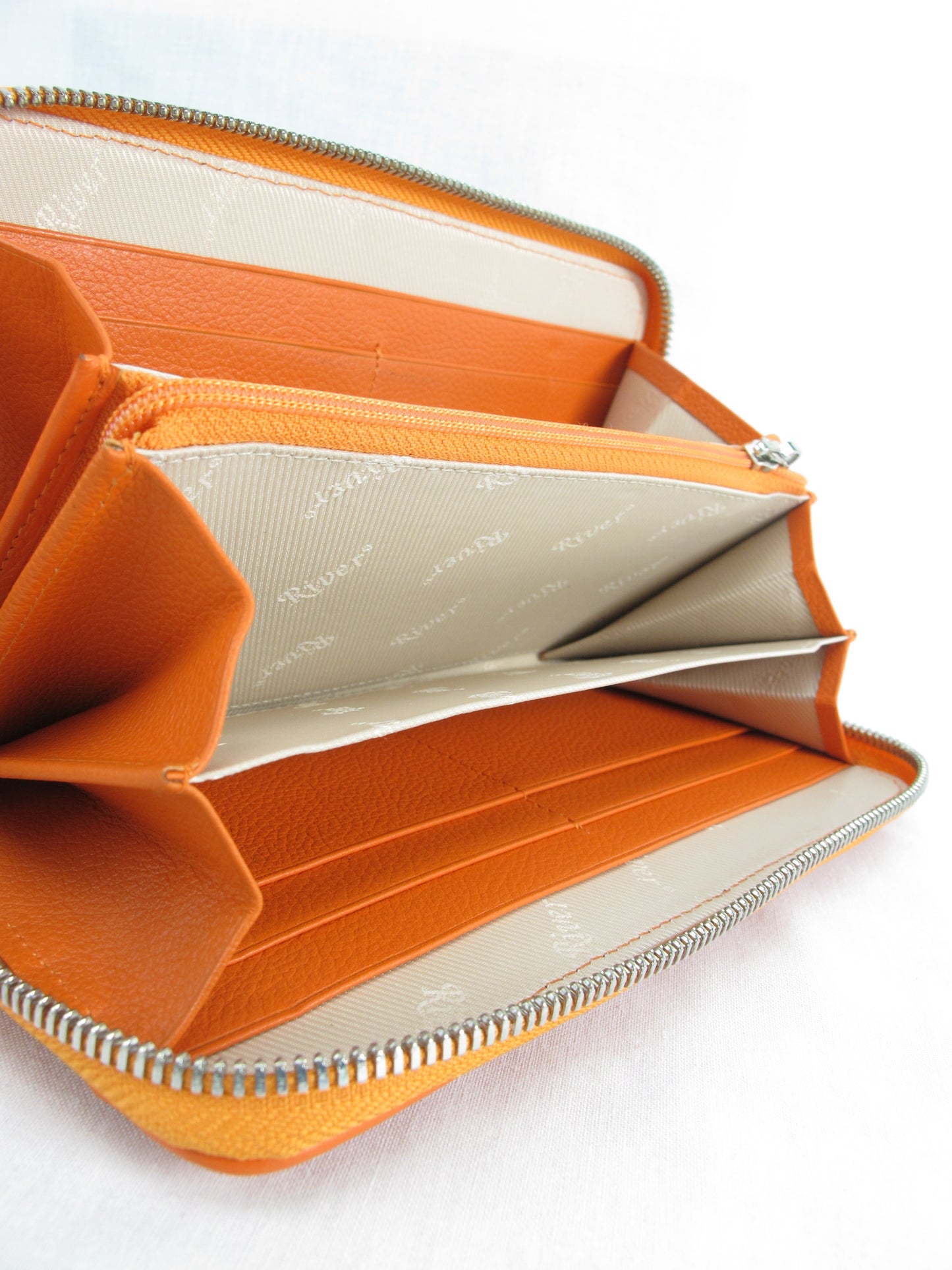 Genuine Caiman Crocodile Hornback Skin Leather Zip Around Clutch Wallet Purse