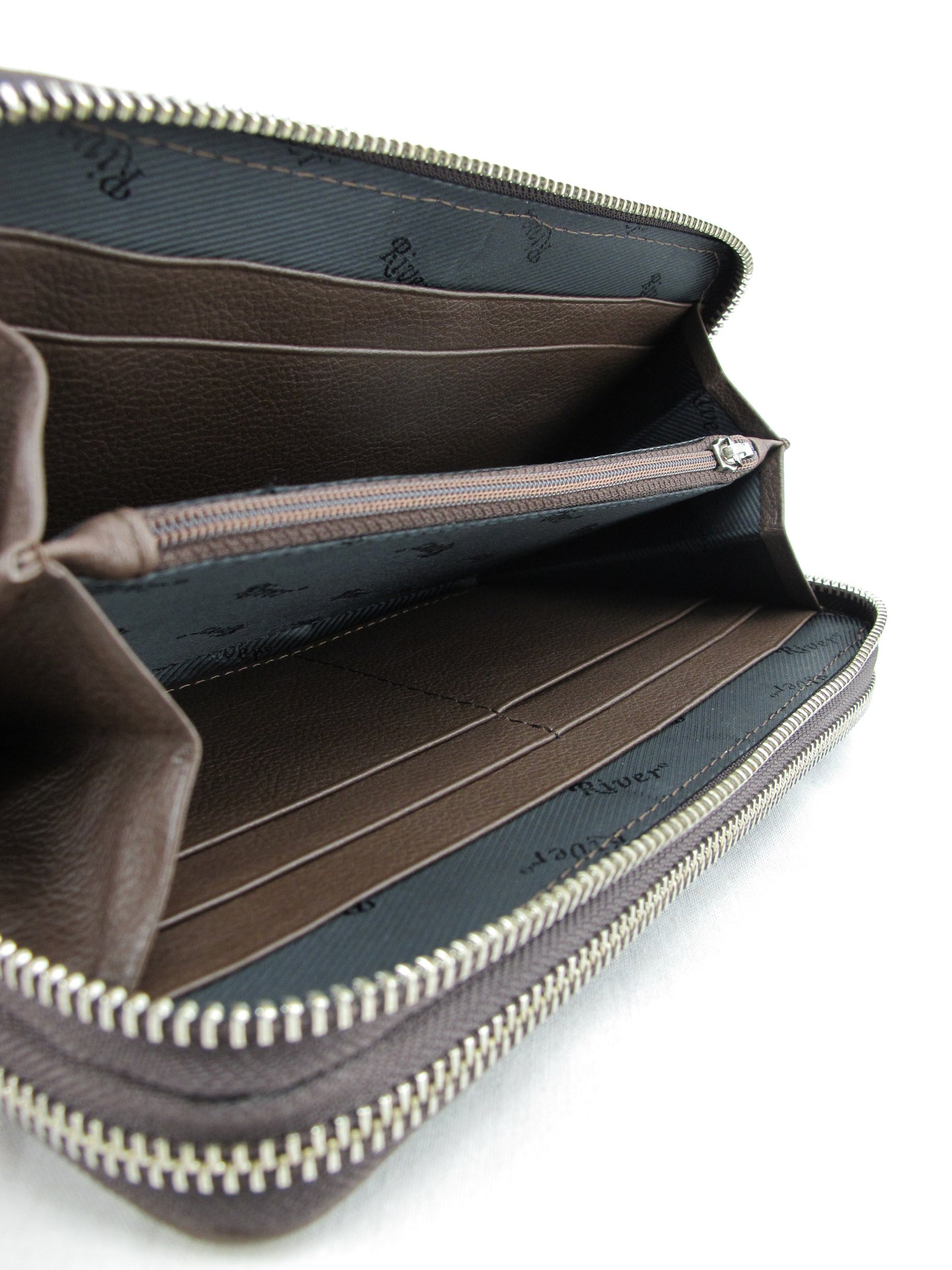 Genuine Caiman Crocodile Hornback Skin Leather Double Zip Around Wrislet Wallet Purse