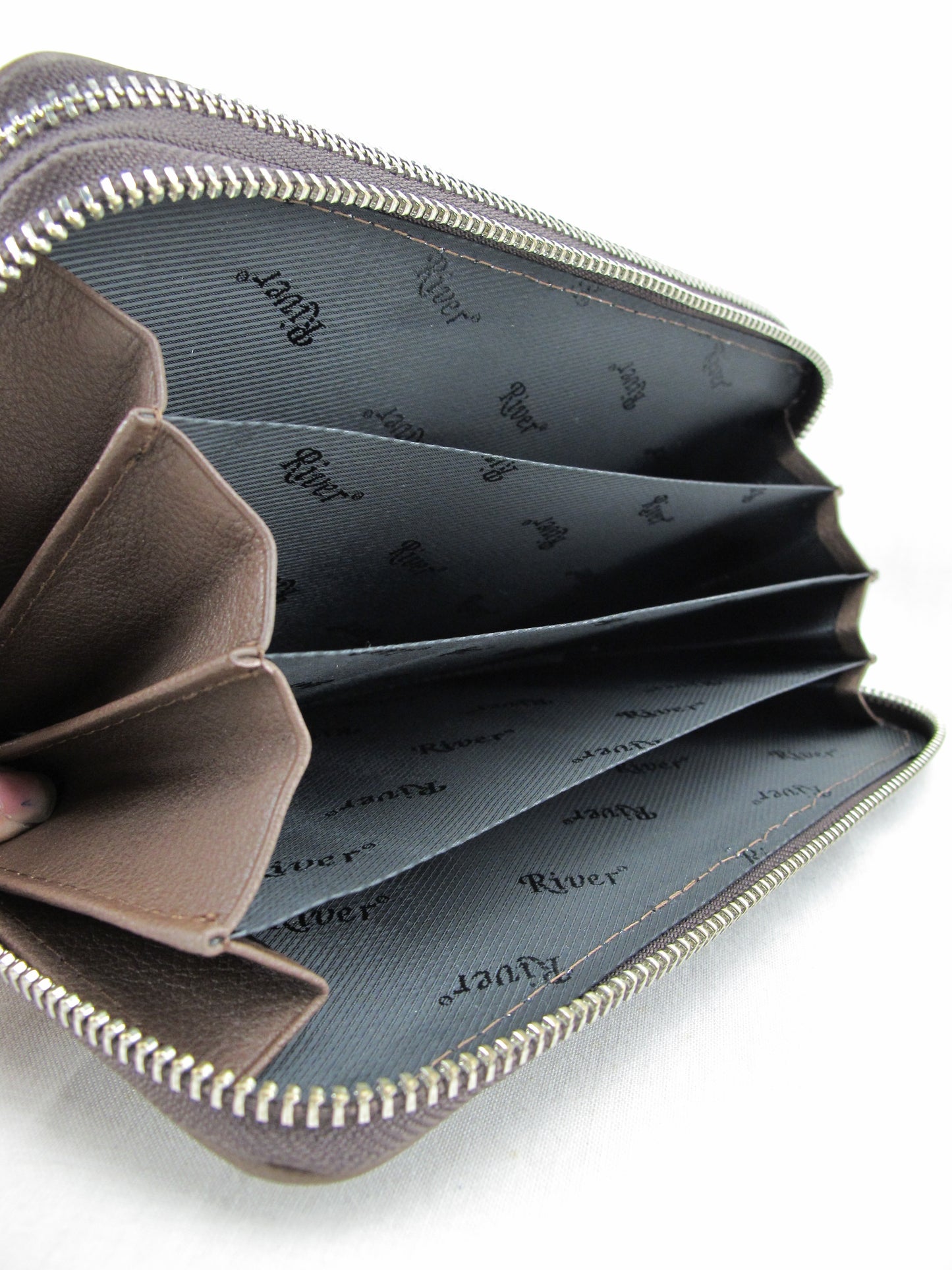 Genuine Caiman Crocodile Hornback Skin Leather Double Zip Around Wrislet Wallet Purse