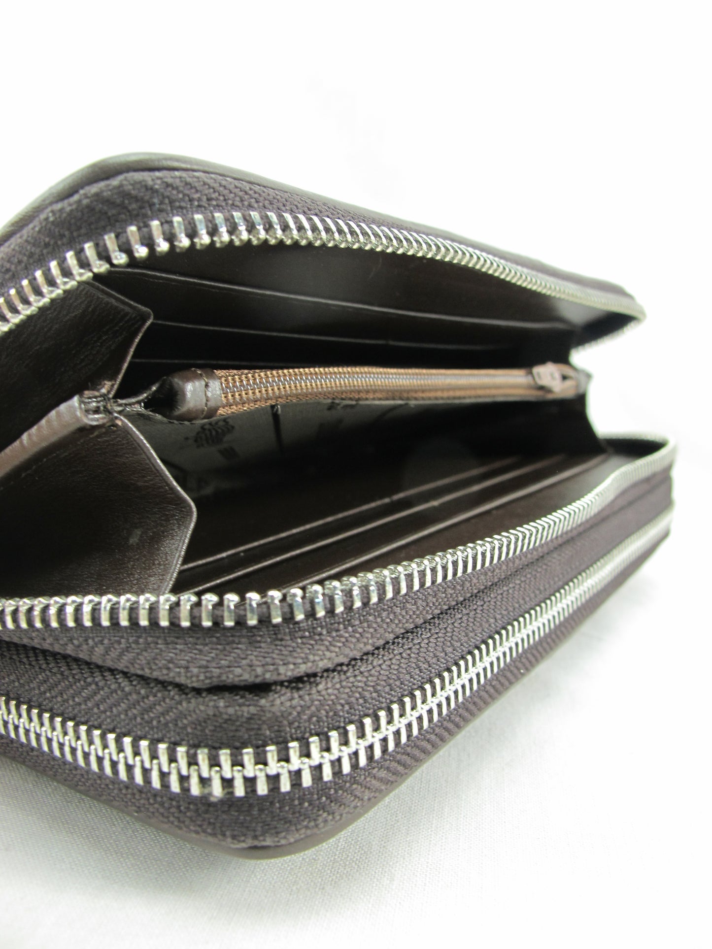 Genuine Caiman Crocodile Hornback Skin Leather Double Zip Around Wrislet Wallet Purse